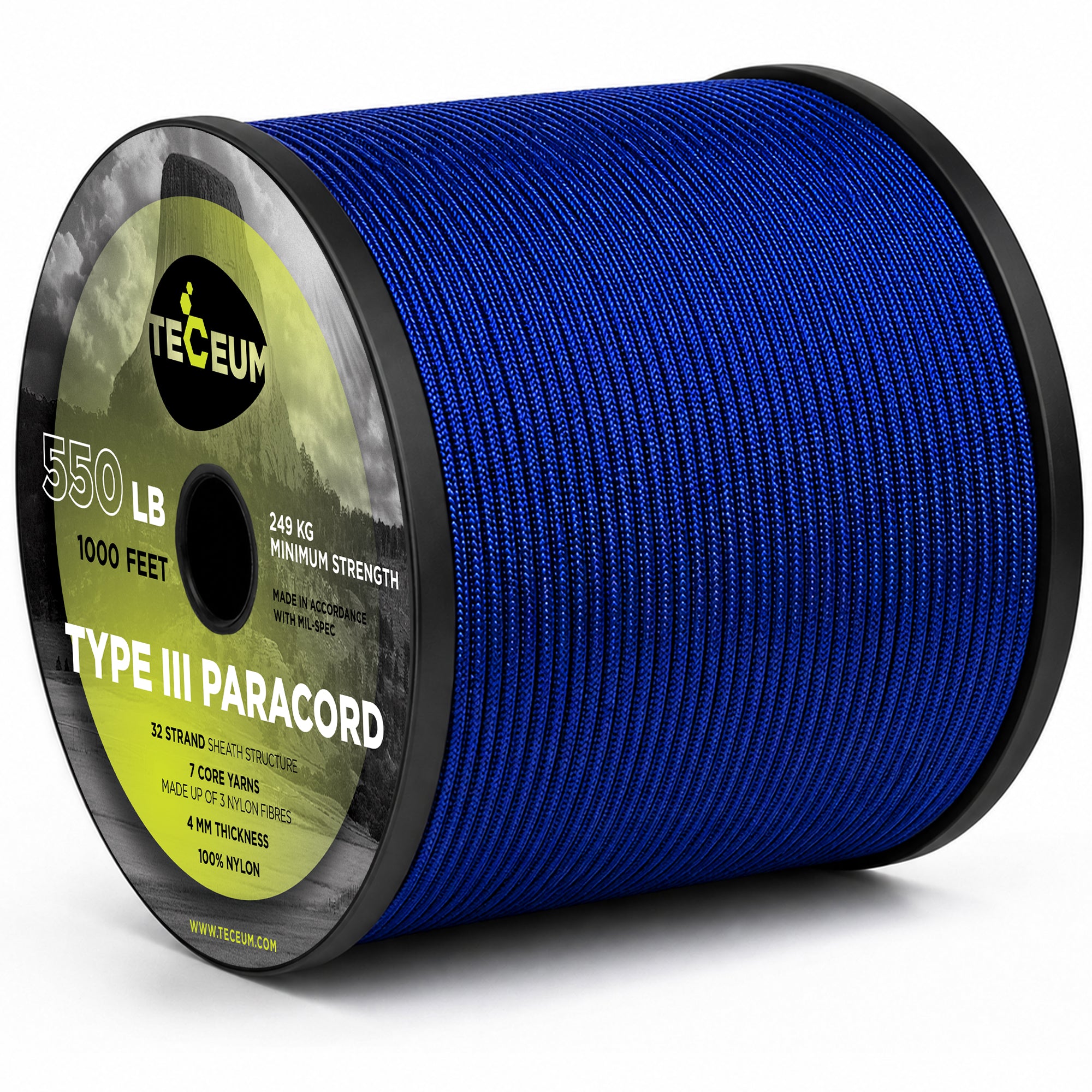 Paracord III 550 Simple Blue – 1000 ft - image 1