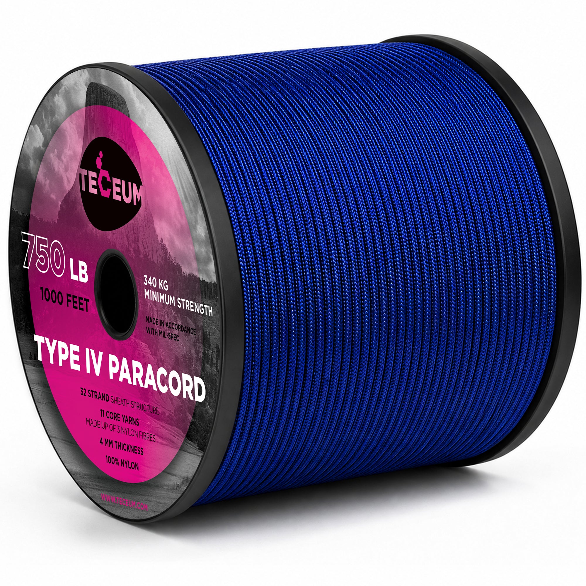 Paracord IV 750 Simple Blue (prev. Blue) – 1000 ft - image 1
