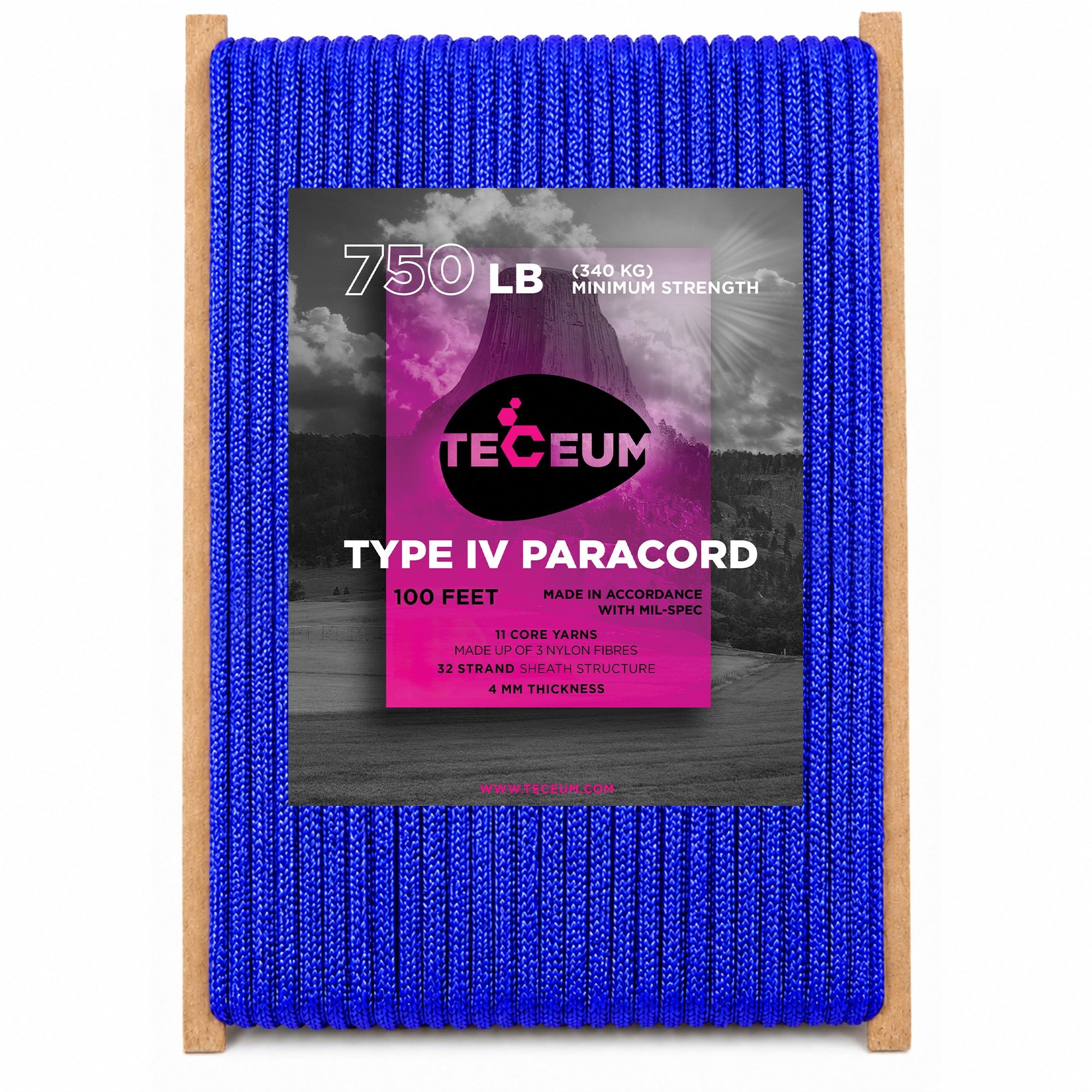 Paracord IV 750 Simple Blue (prev. Blue) – 100 ft - image 1