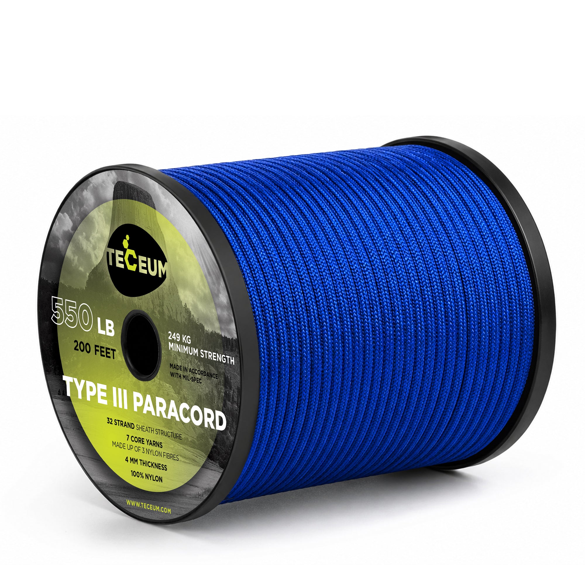 Paracord III 550 Simple Blue – 200 ft - image 1