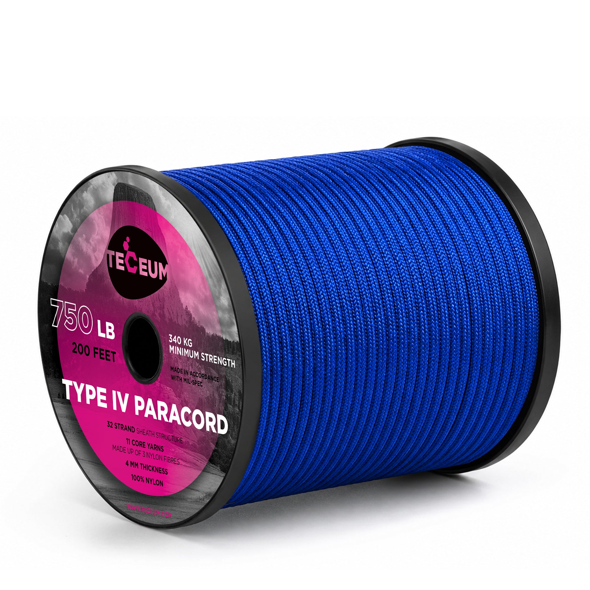 Paracord IV 750 Simple Blue (prev. Blue) – 200 ft - image 1