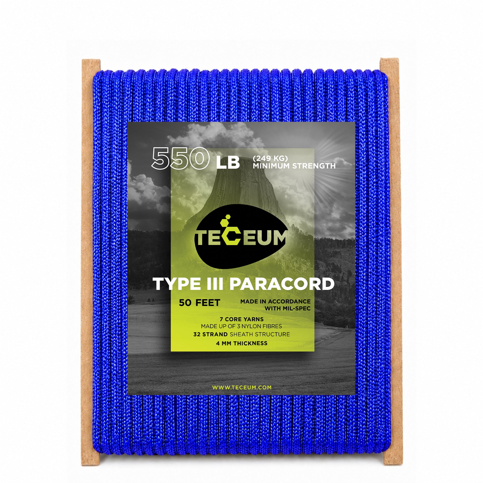 Paracord III 550 Simple Blue – 50 ft - image 1