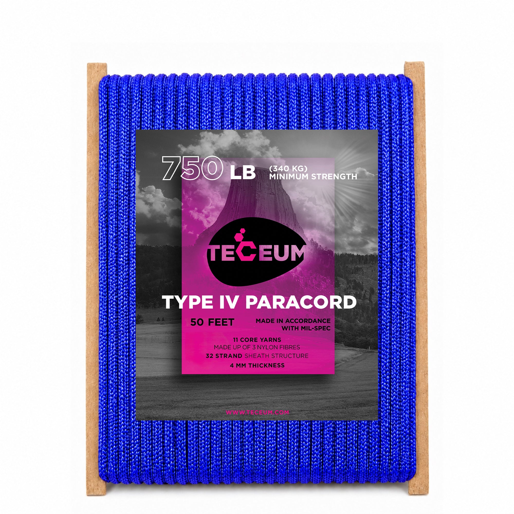 Paracord IV 750 Simple Blue (prev. Blue) – 50 ft - image 1