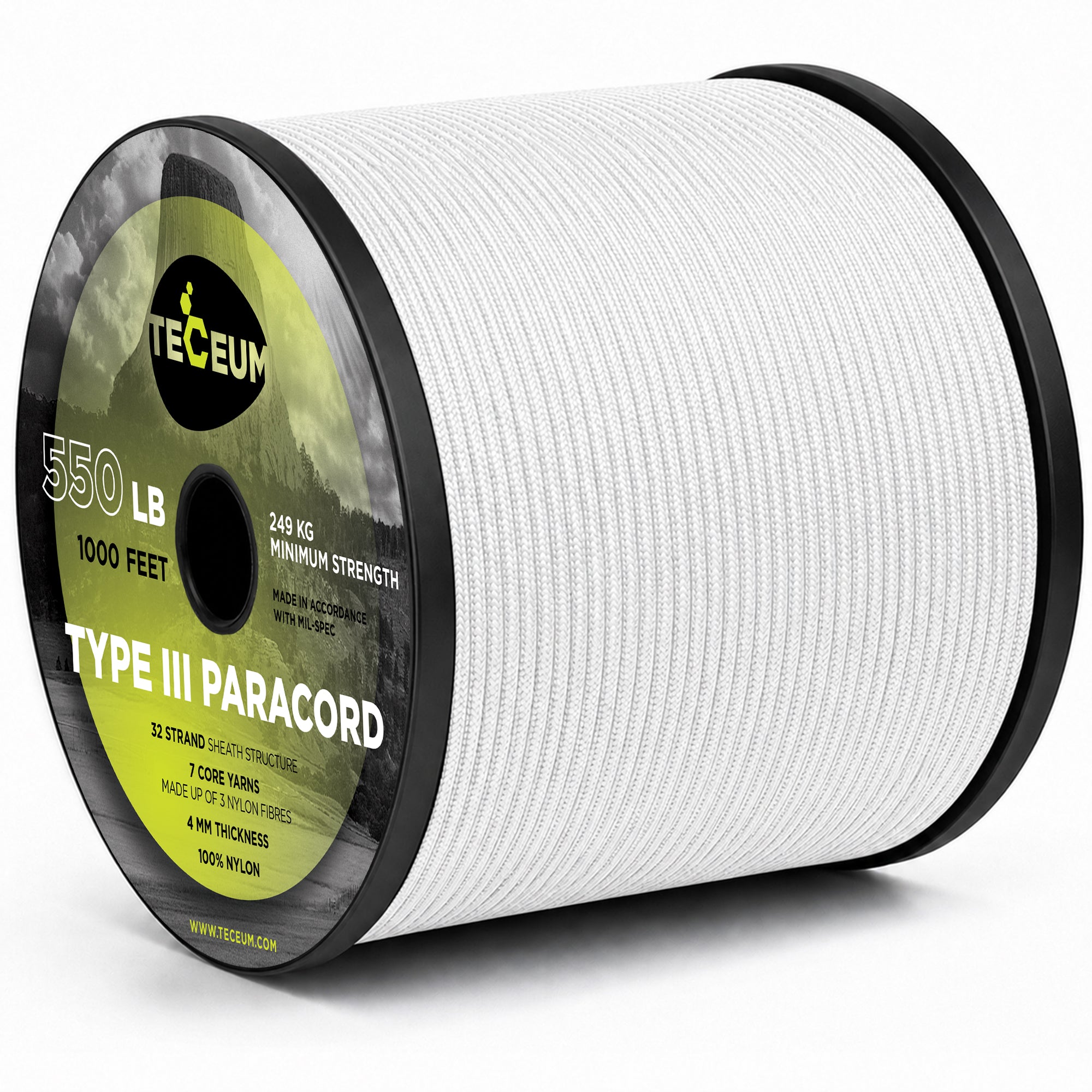 Paracord III 550 White – 1000 ft - image 1