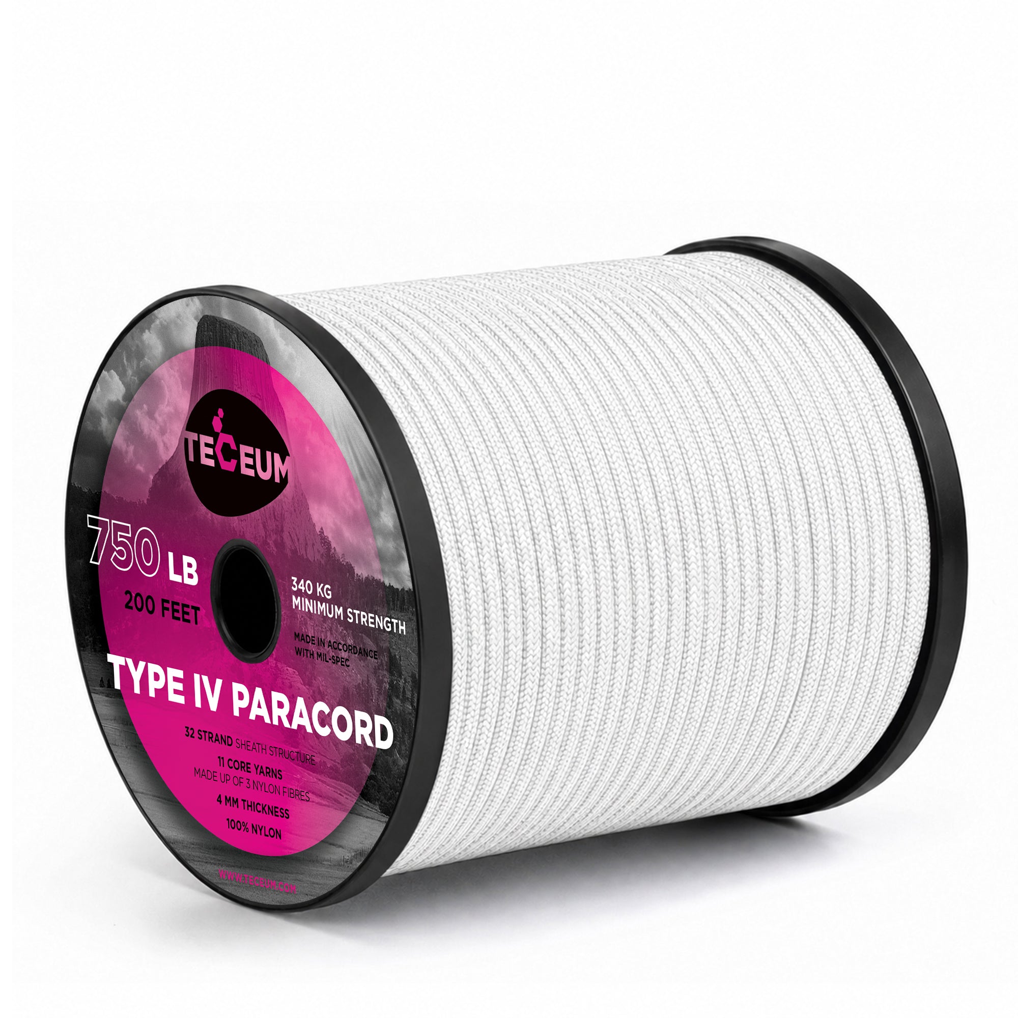 Paracord IV 750 White – 200 ft - image 1