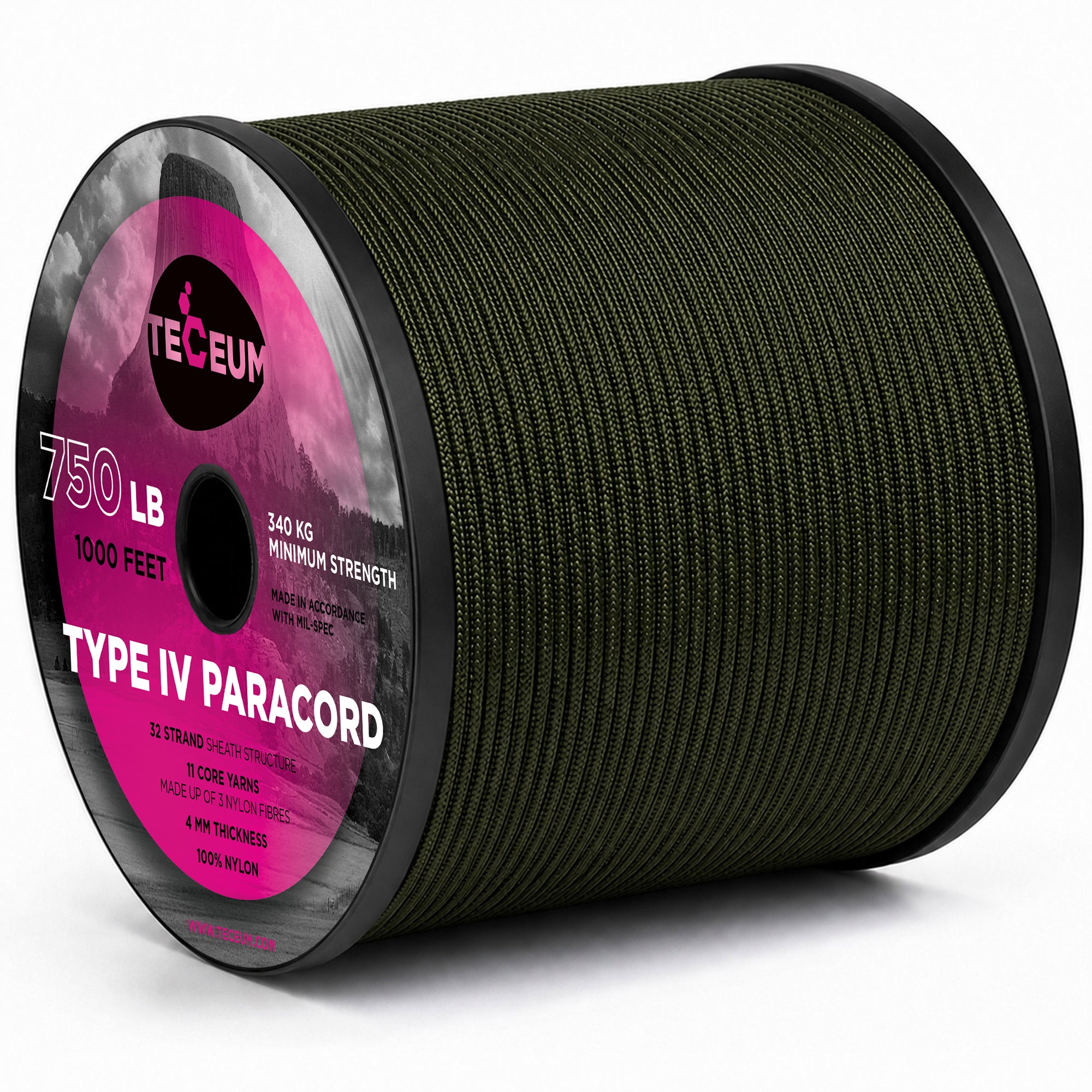 Paracord IV 750 Army Green – 1000 ft - image 1