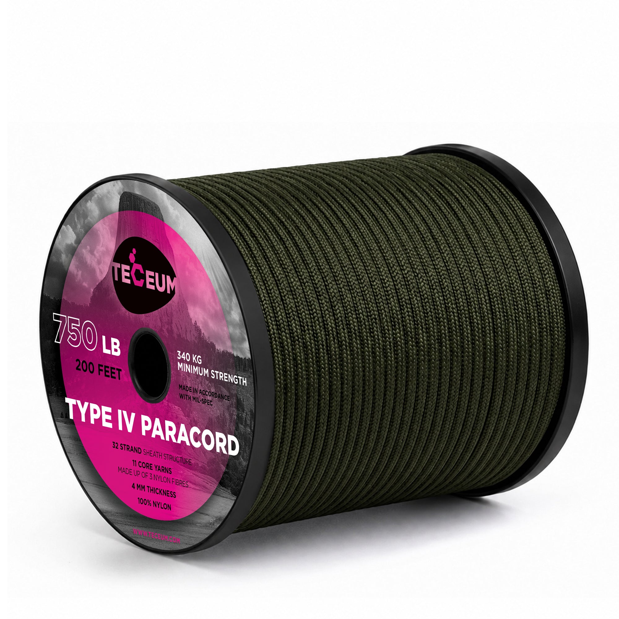 Paracord IV 750 Army Green – 200 ft - image 1