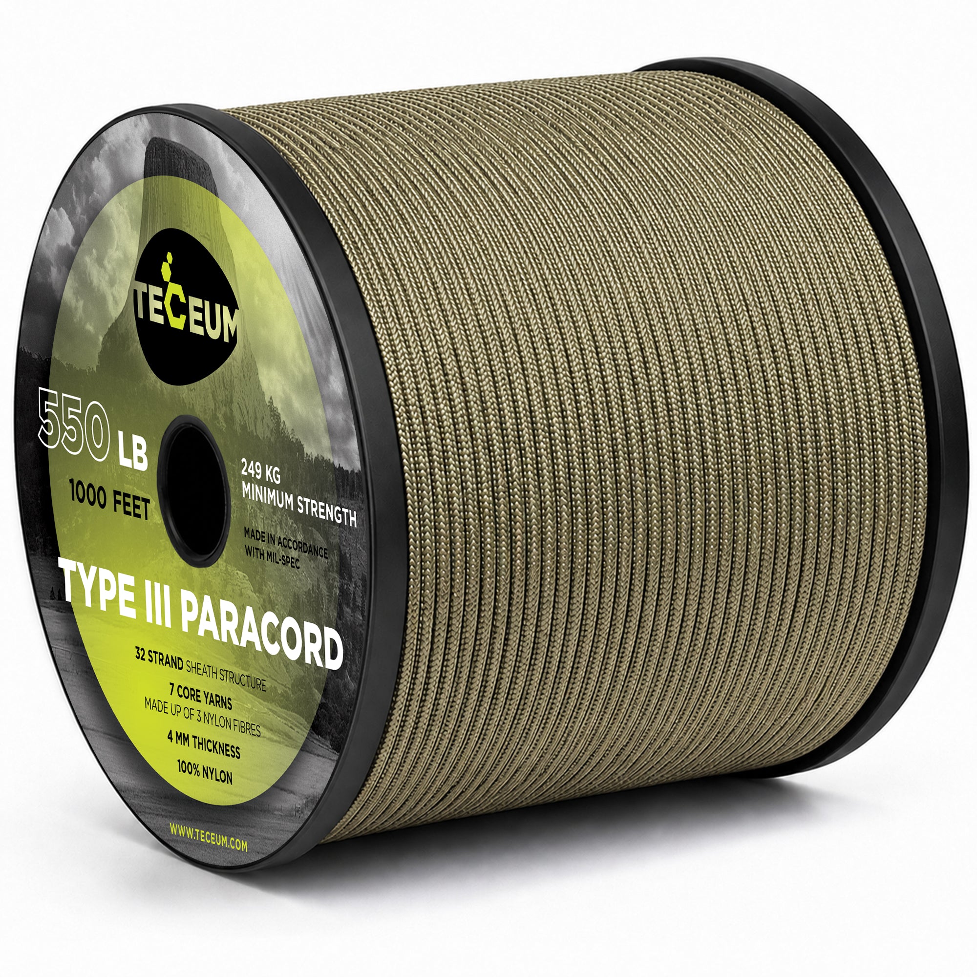 Paracord III 550 Coyote Brown – 1000 ft - image 1