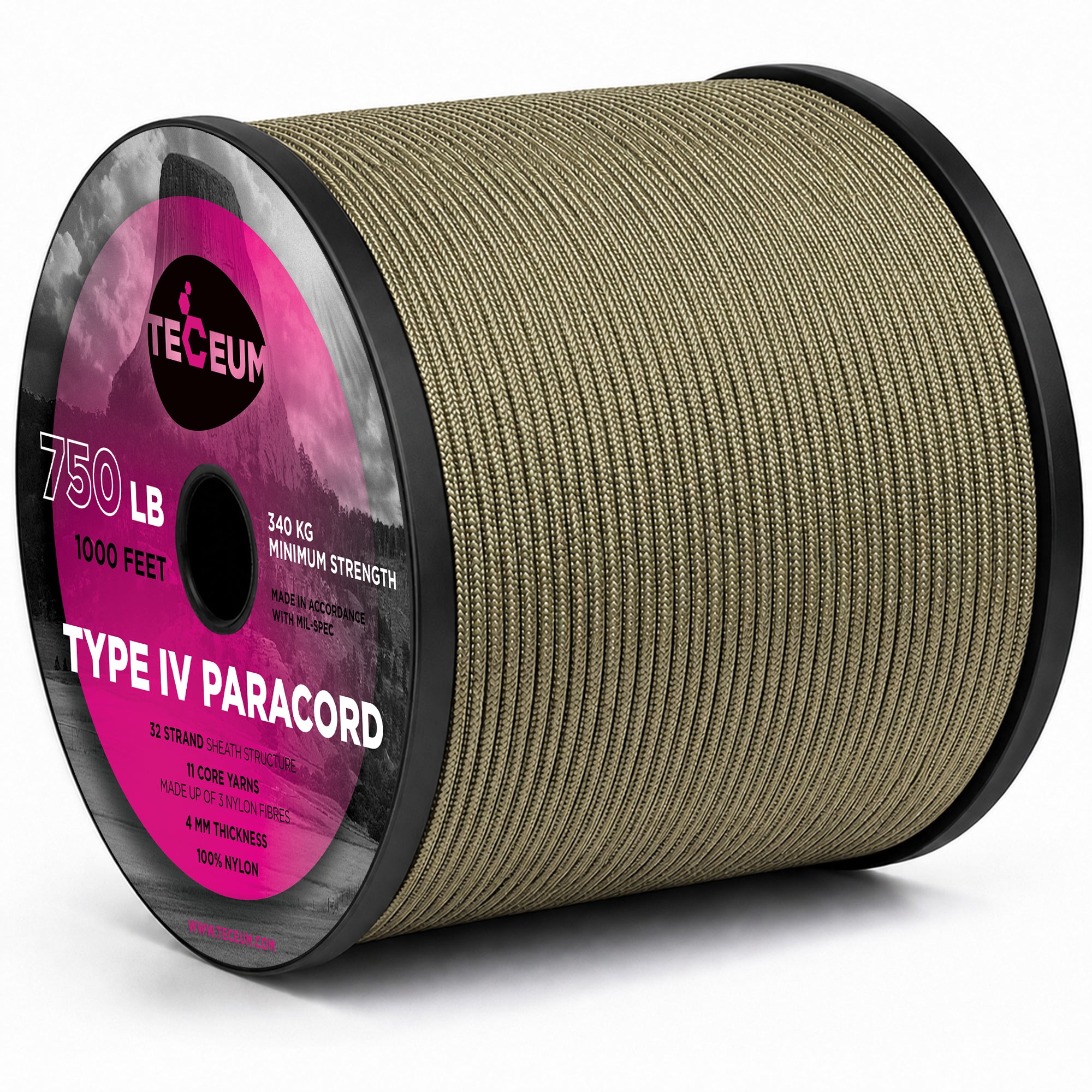 Paracord IV 750 Coyote Brown – 1000 ft - image 1