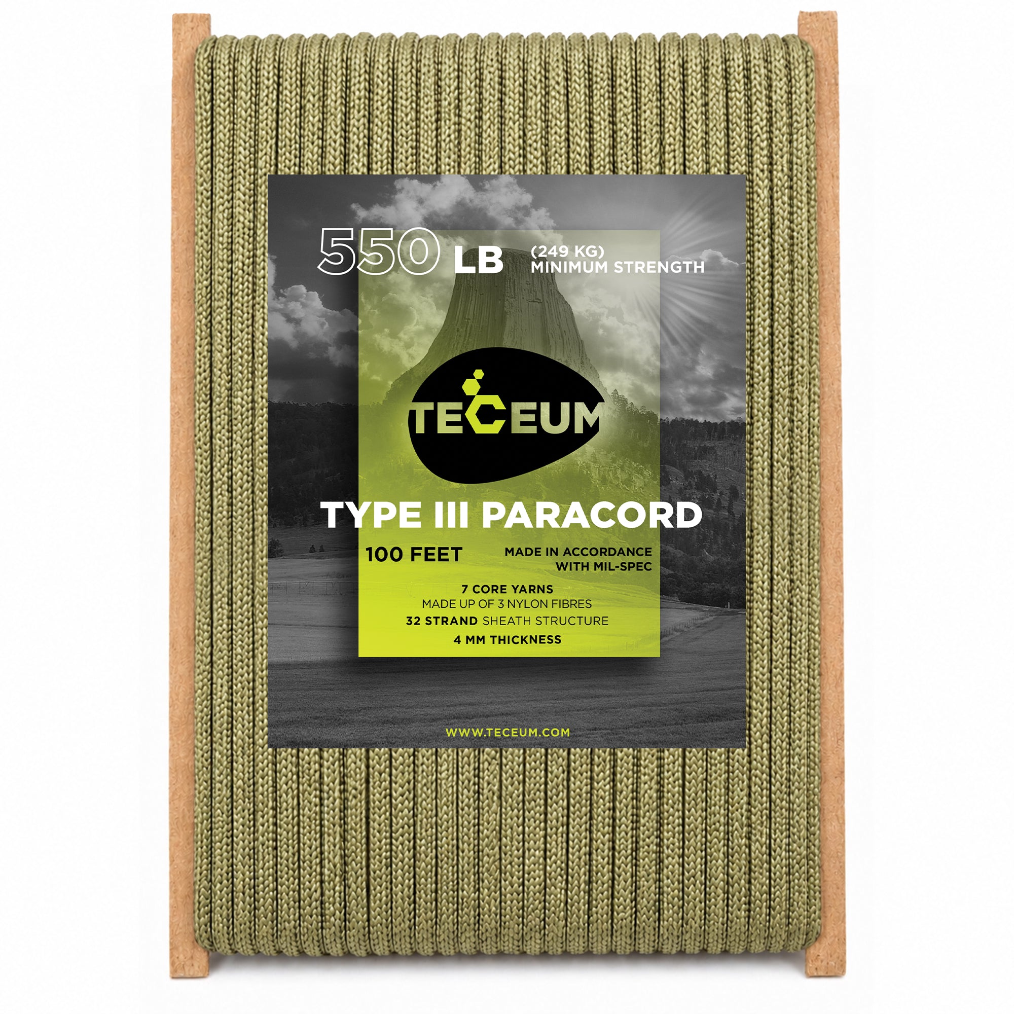 Paracord III 550 Coyote Brown – 100 ft - image 1