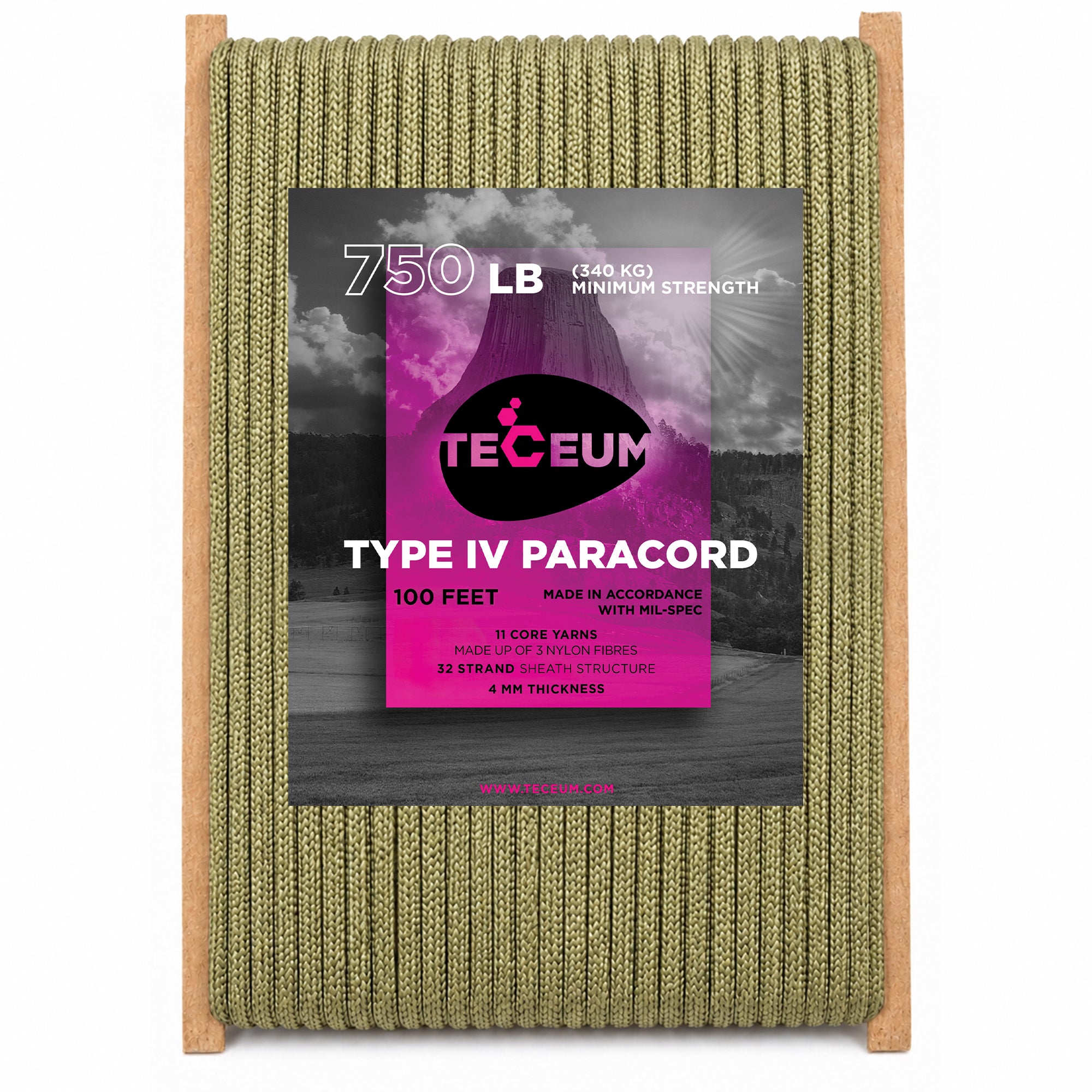 Paracord IV 750 Coyote Brown – 100 ft - image 1