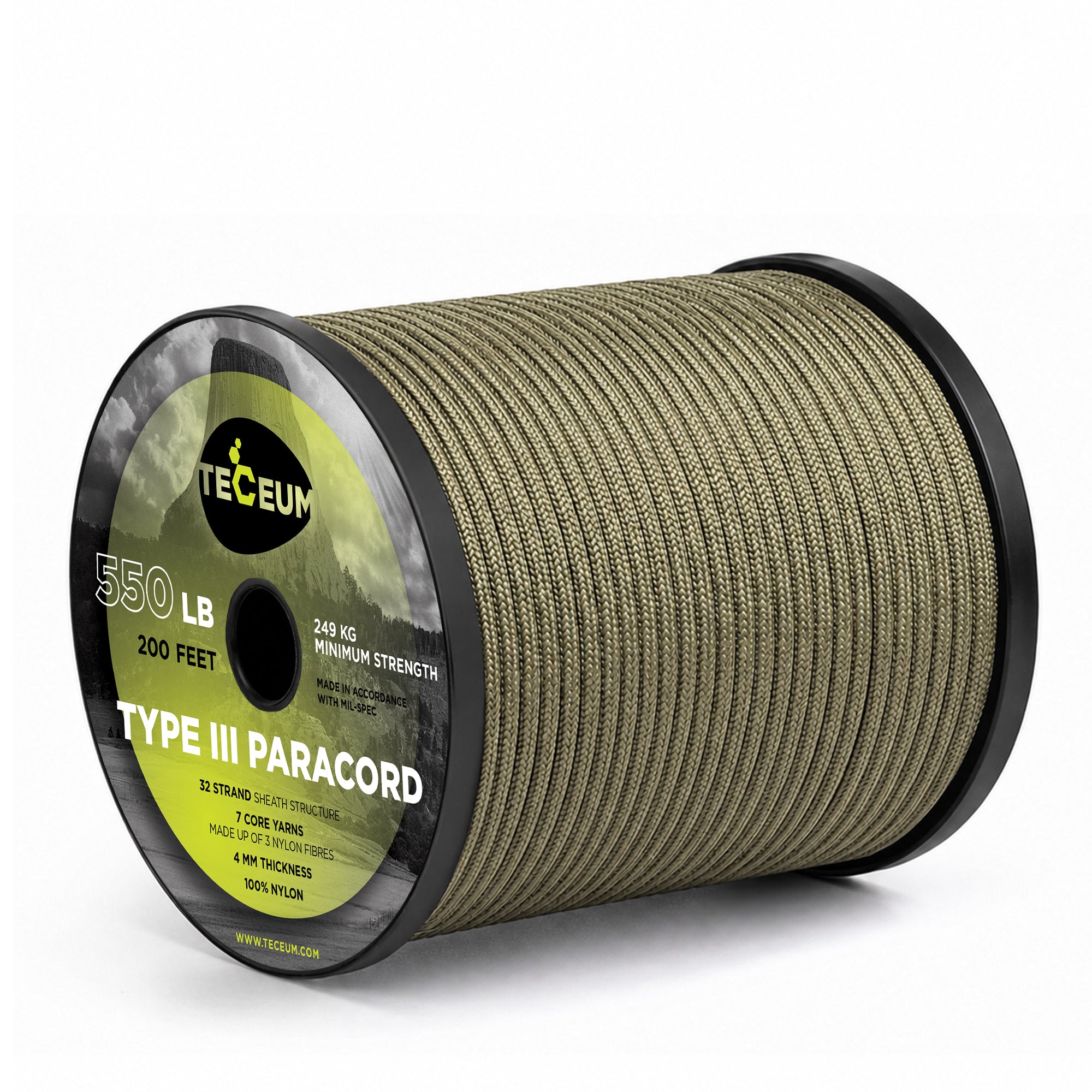 Paracord III 550 Coyote Brown – 200 ft - image 1