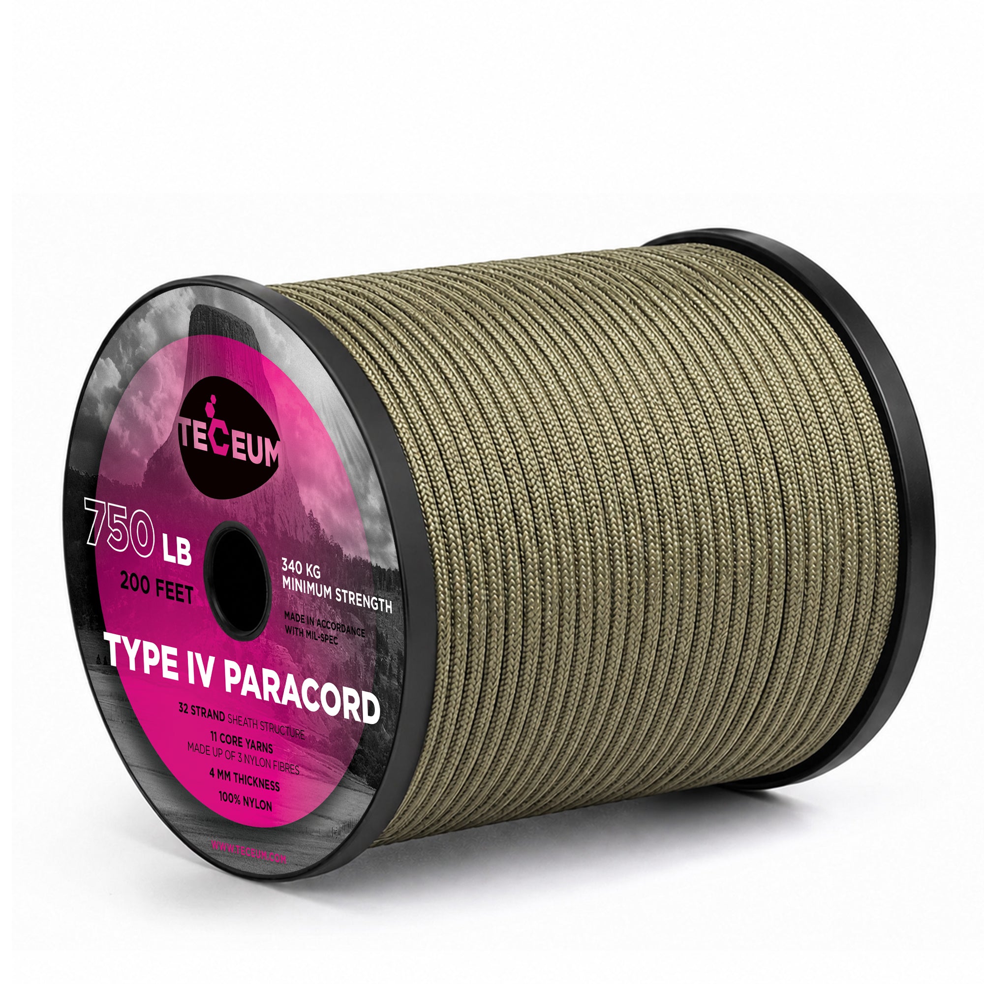 Paracord IV 750 Coyote Brown – 200 ft - image 1