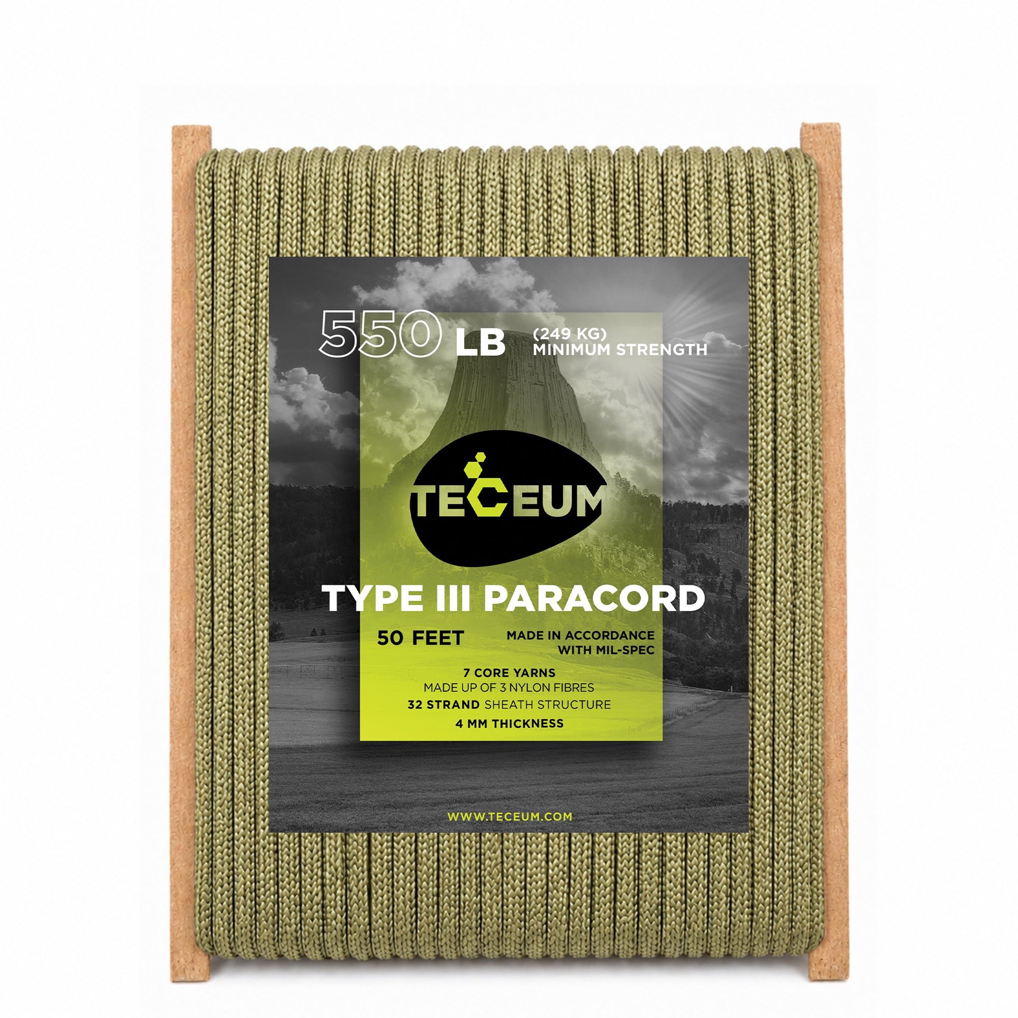 Paracord III 550 Coyote Brown – 50 ft - image 1