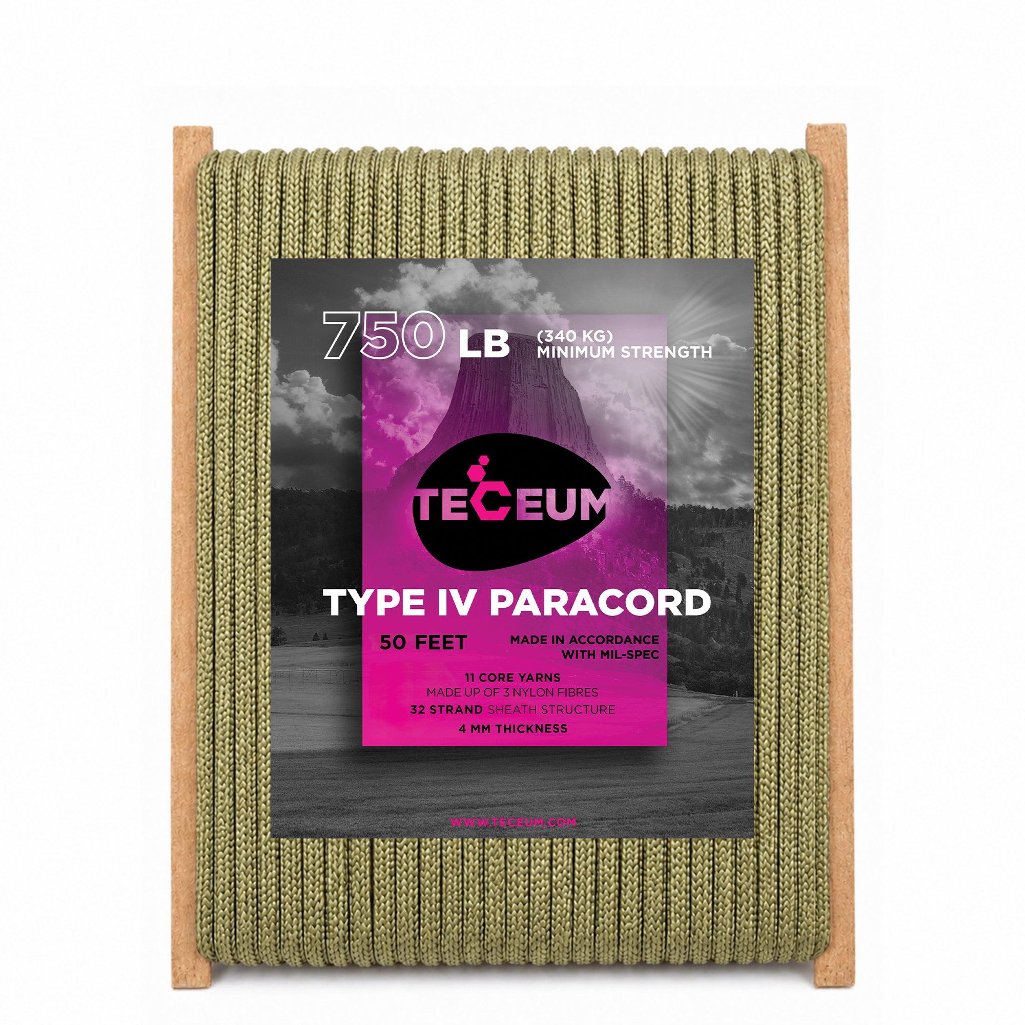 Paracord IV 750 Coyote Brown – 50 ft - image 1