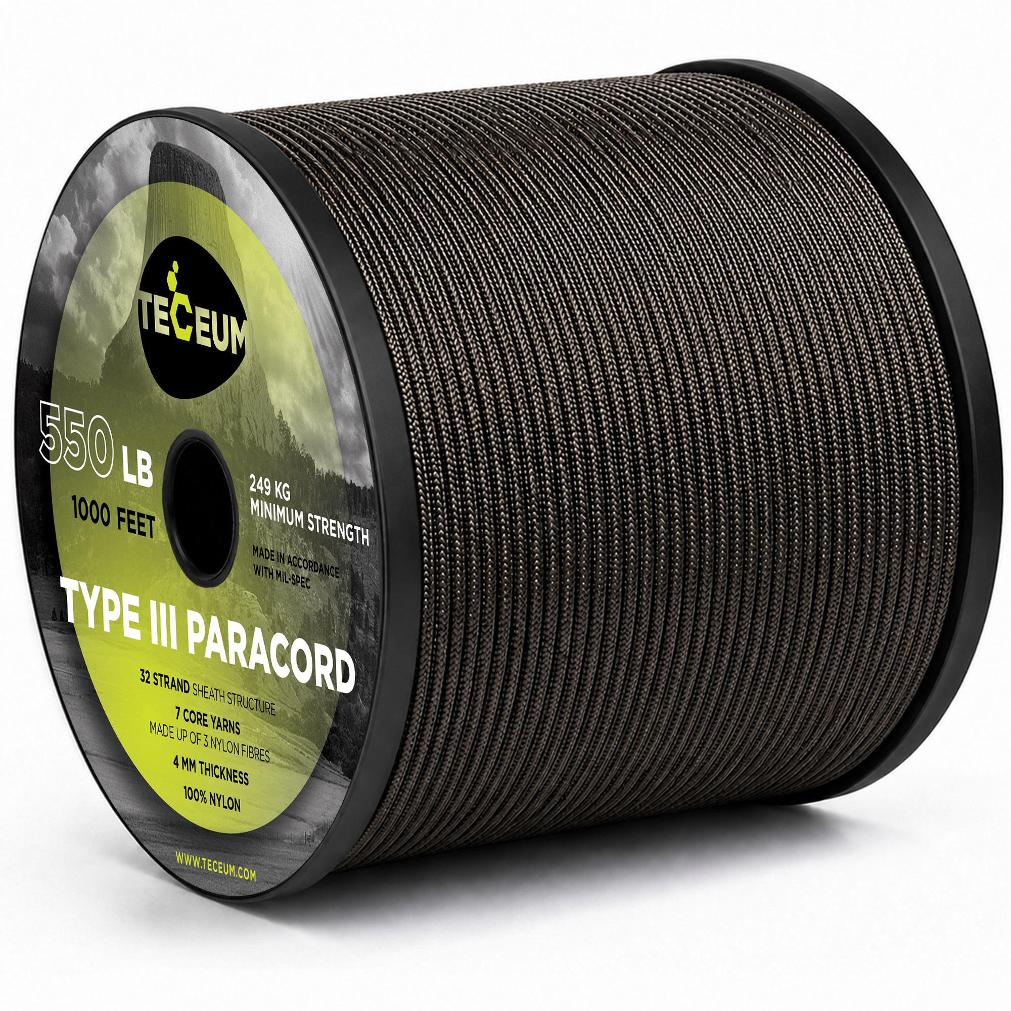 Paracord III 550 Chocolate – 1000 ft - image 1