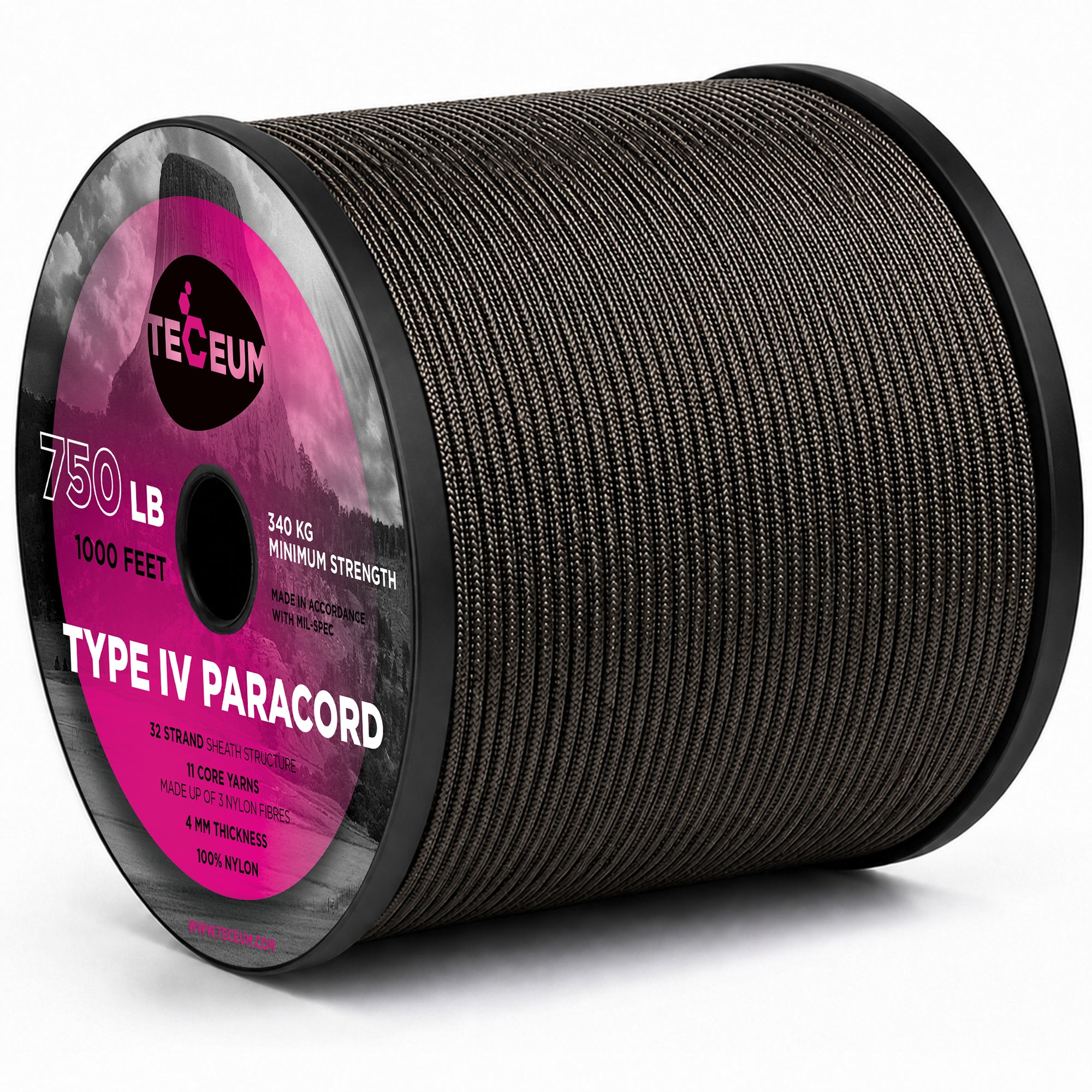 Paracord IV 750 Chocolate – 1000 ft - image 1