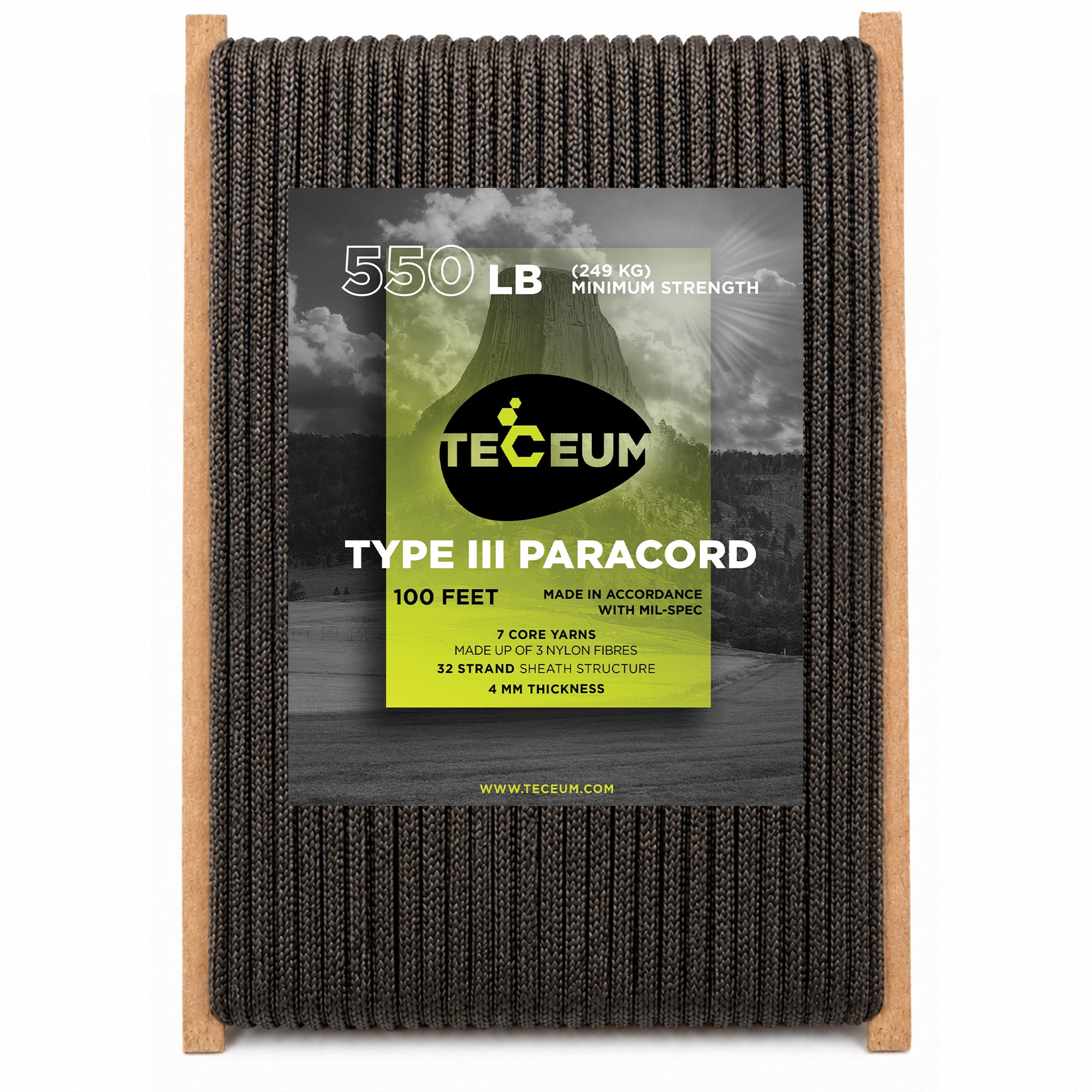 Paracord III 550 Chocolate – 100 ft - image 1