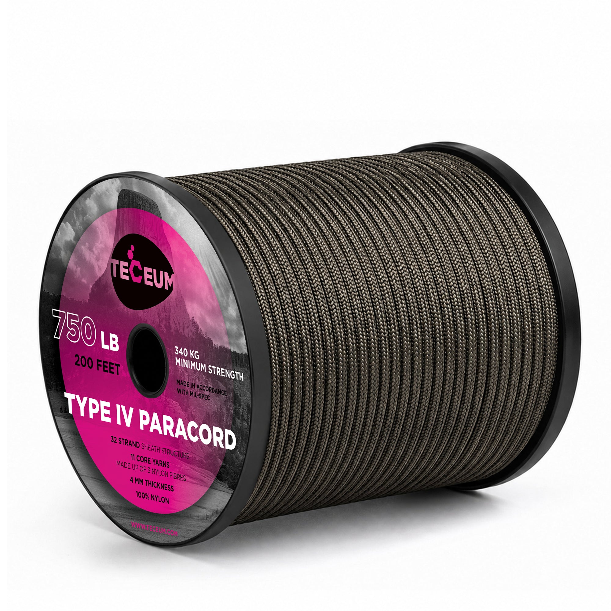 Paracord IV 750 Chocolate – 200 ft - image 1