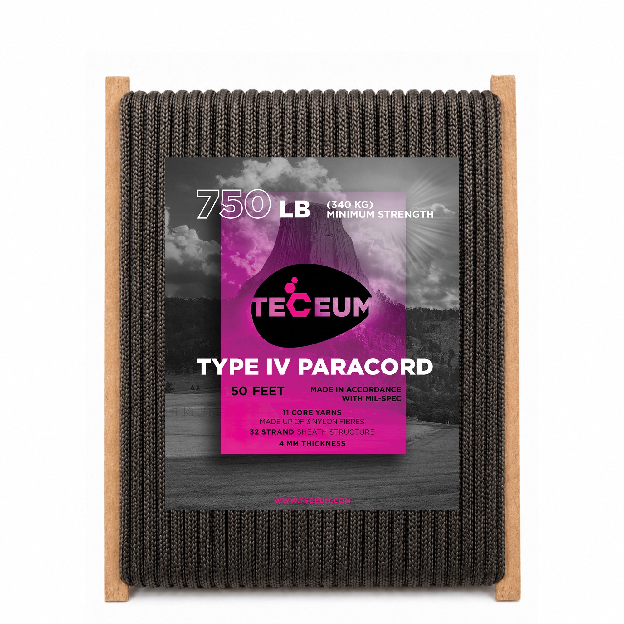 Paracord IV 750 Chocolate – 50 ft - image 1