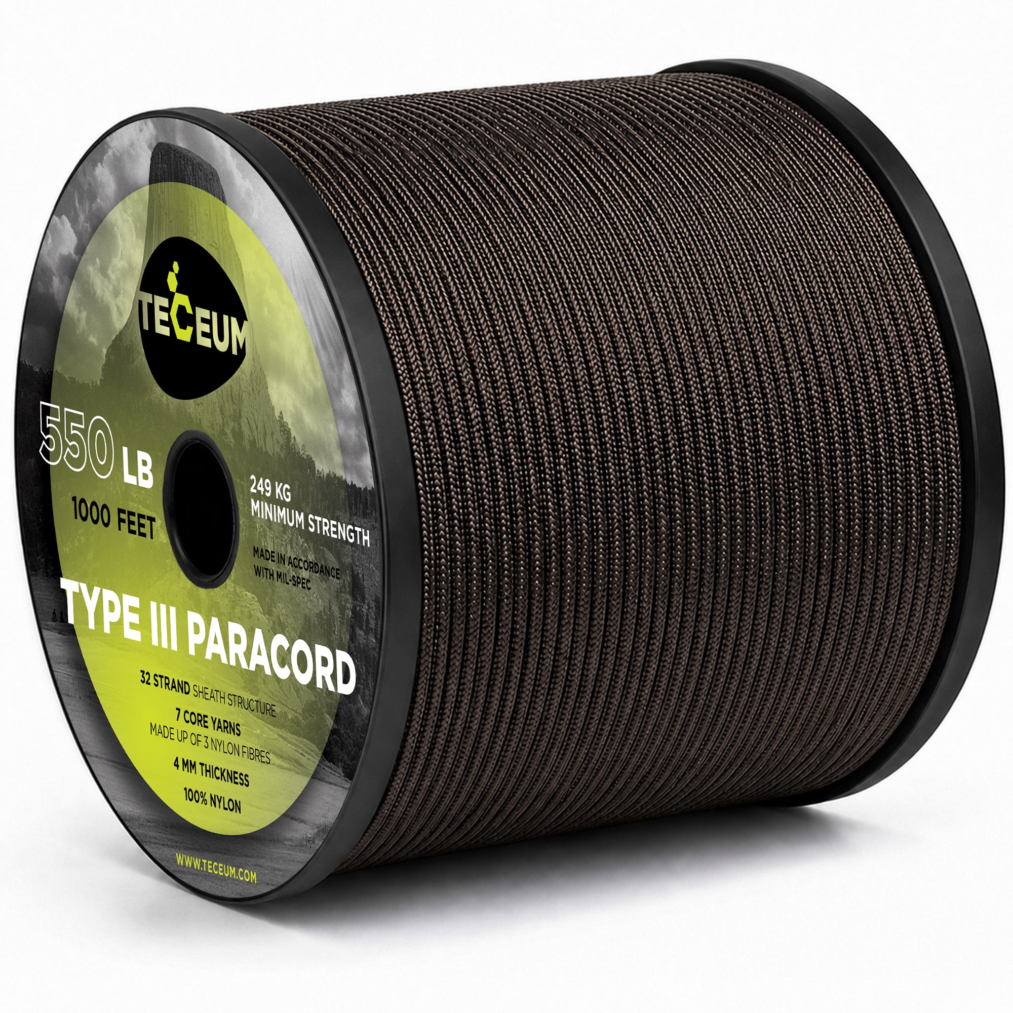 Paracord III 550 Copper Brown – 1000 ft - image 1