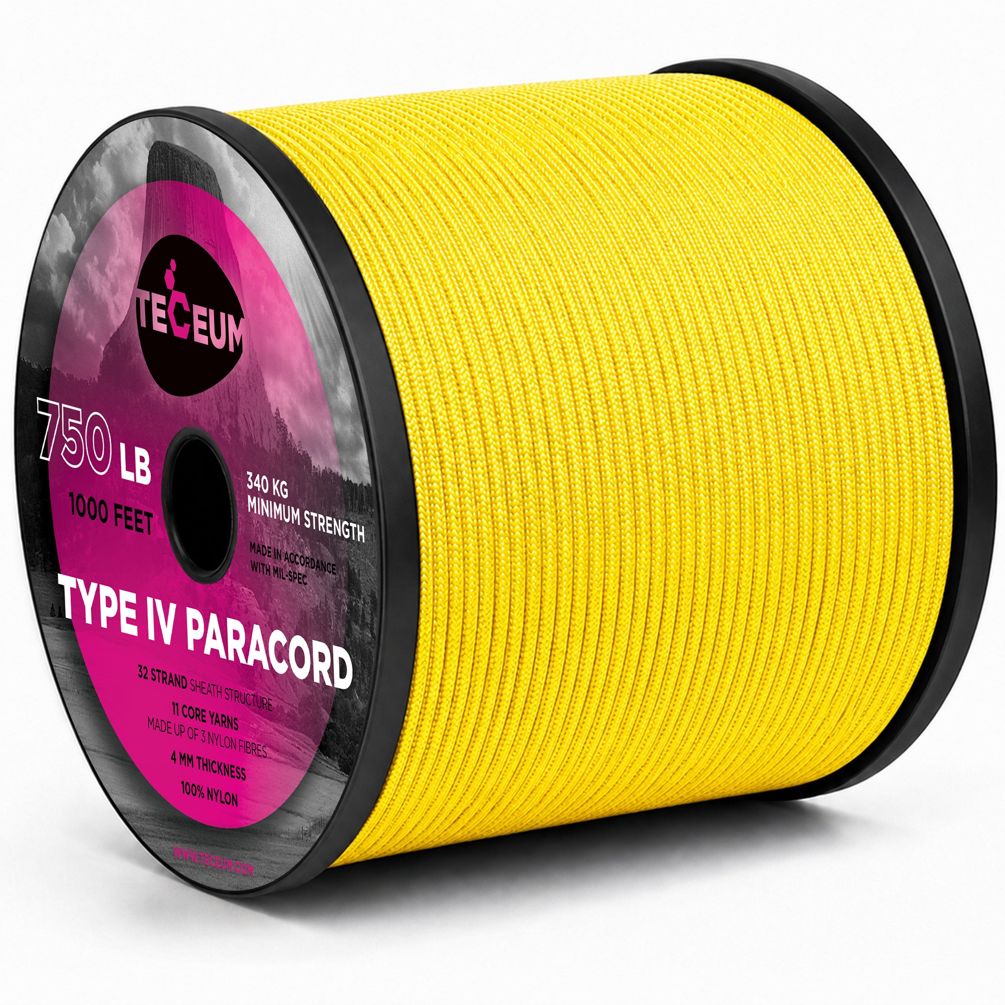 Paracord IV 750 Yellow – 1000 ft - image 1