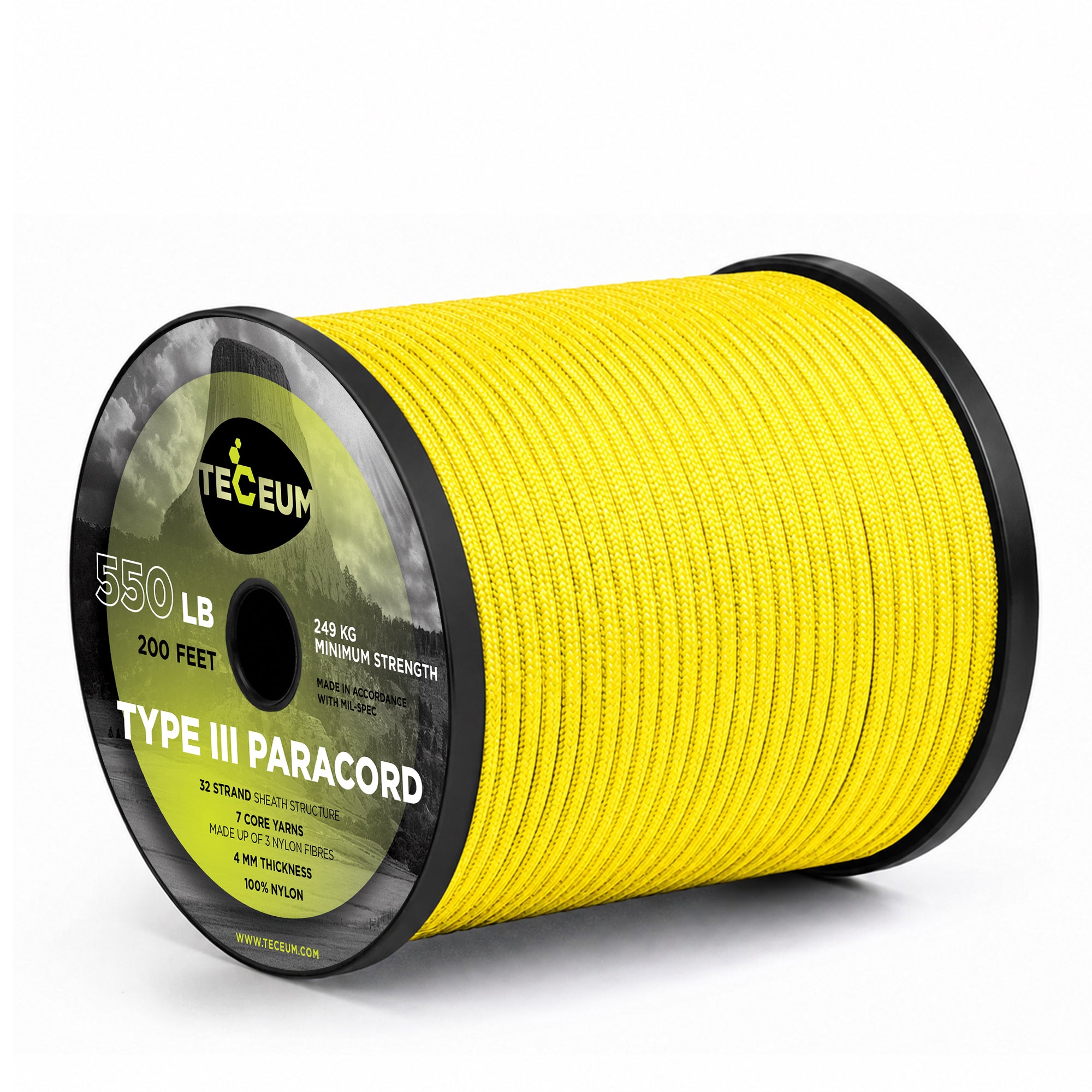 Paracord III 550 Yellow – 200 ft - image 1