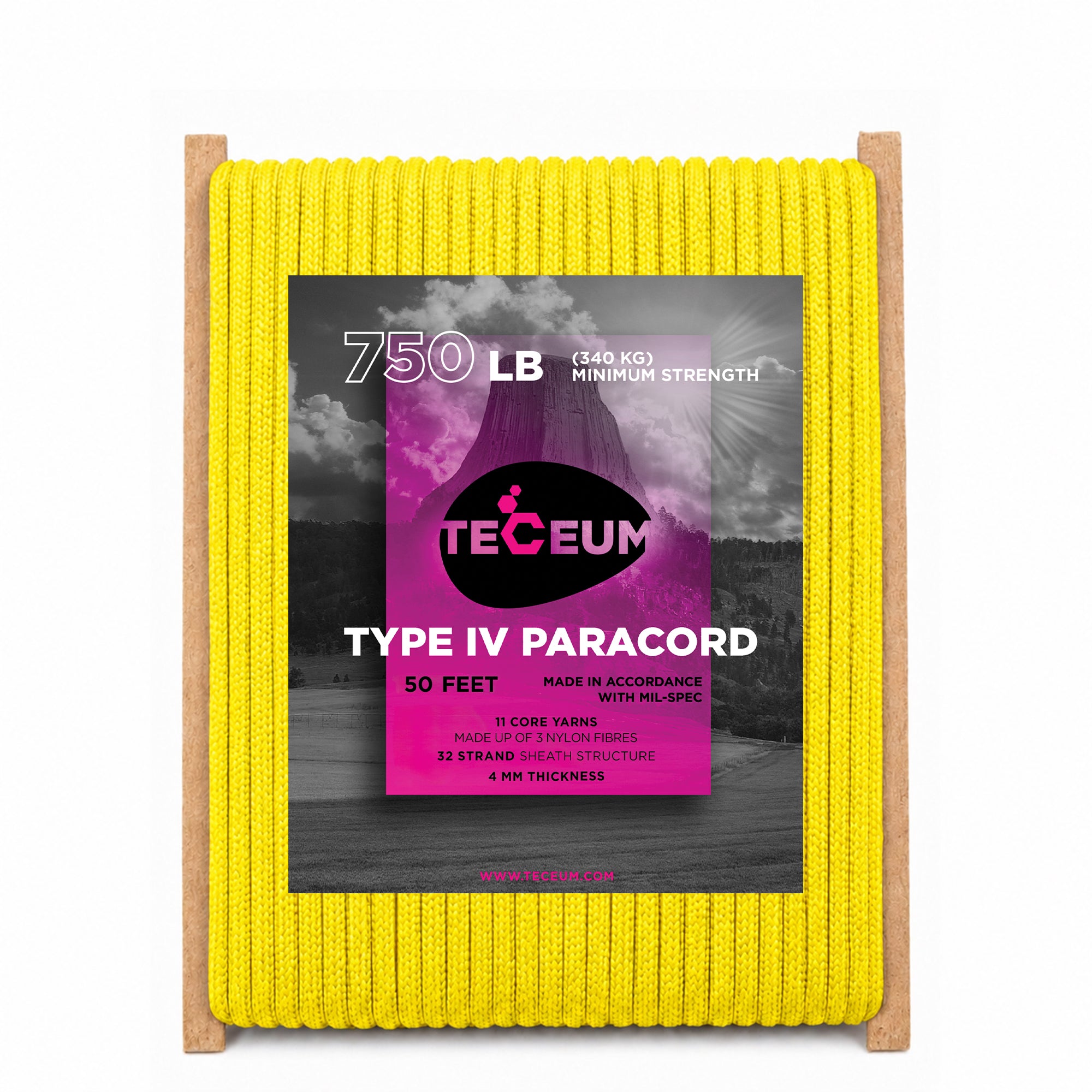 Paracord IV 750 Yellow – 50 ft - image 1