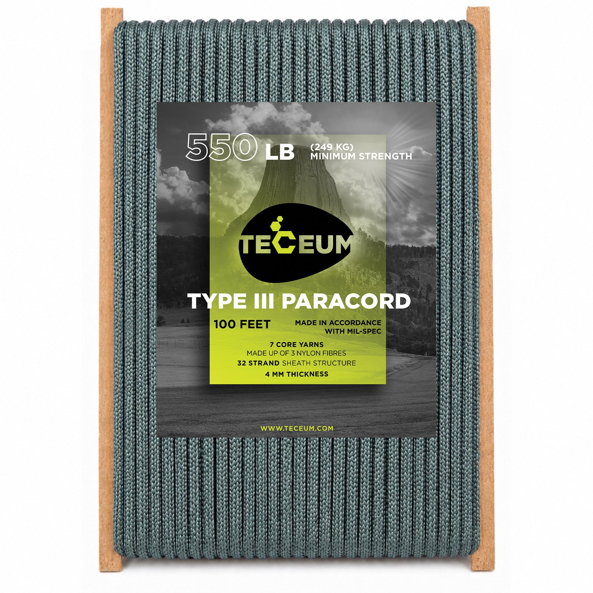 Paracord III 550 Dark Emerald Green – 100 ft - image 1