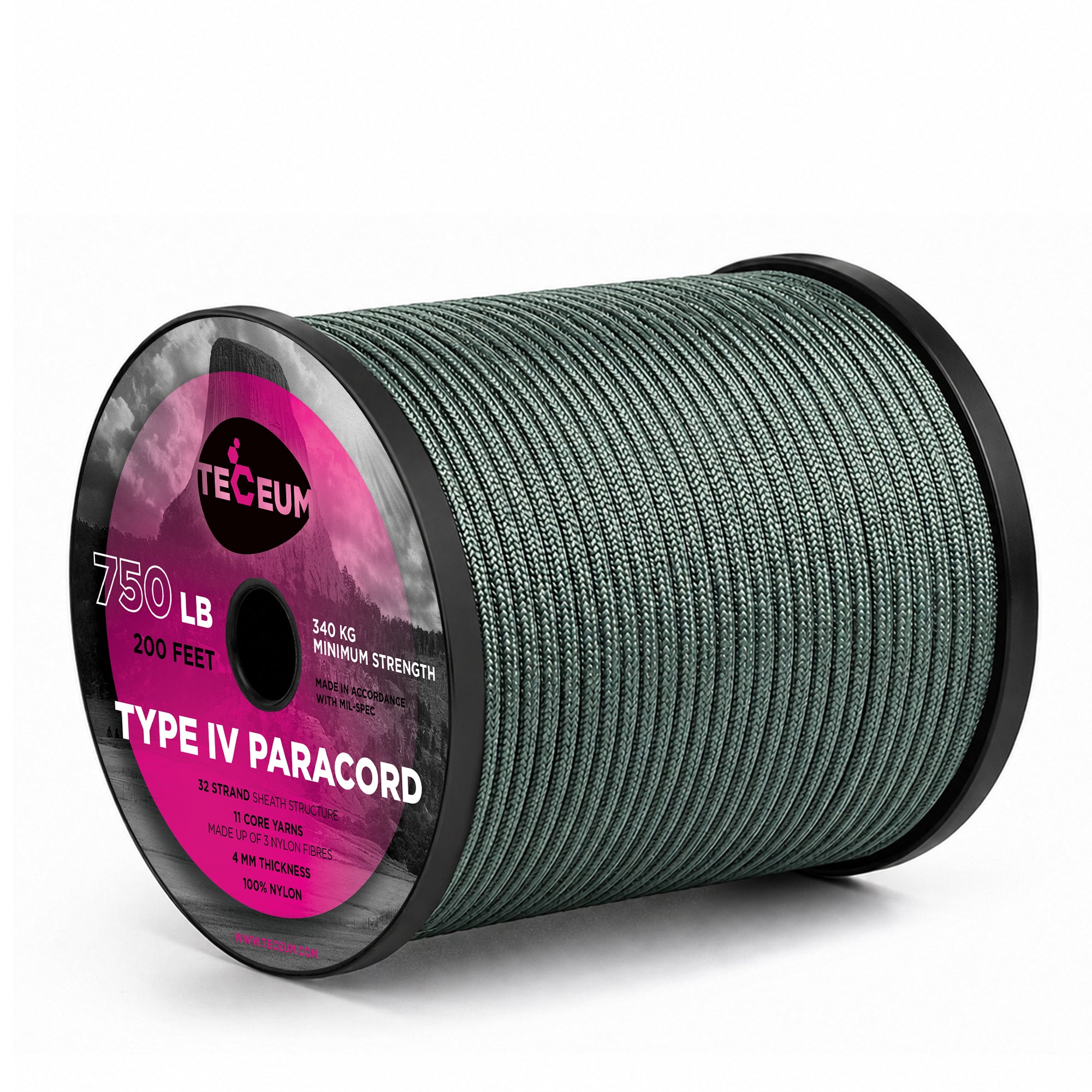 Paracord IV 750 Dark Emerald Green – 200 ft - image 1