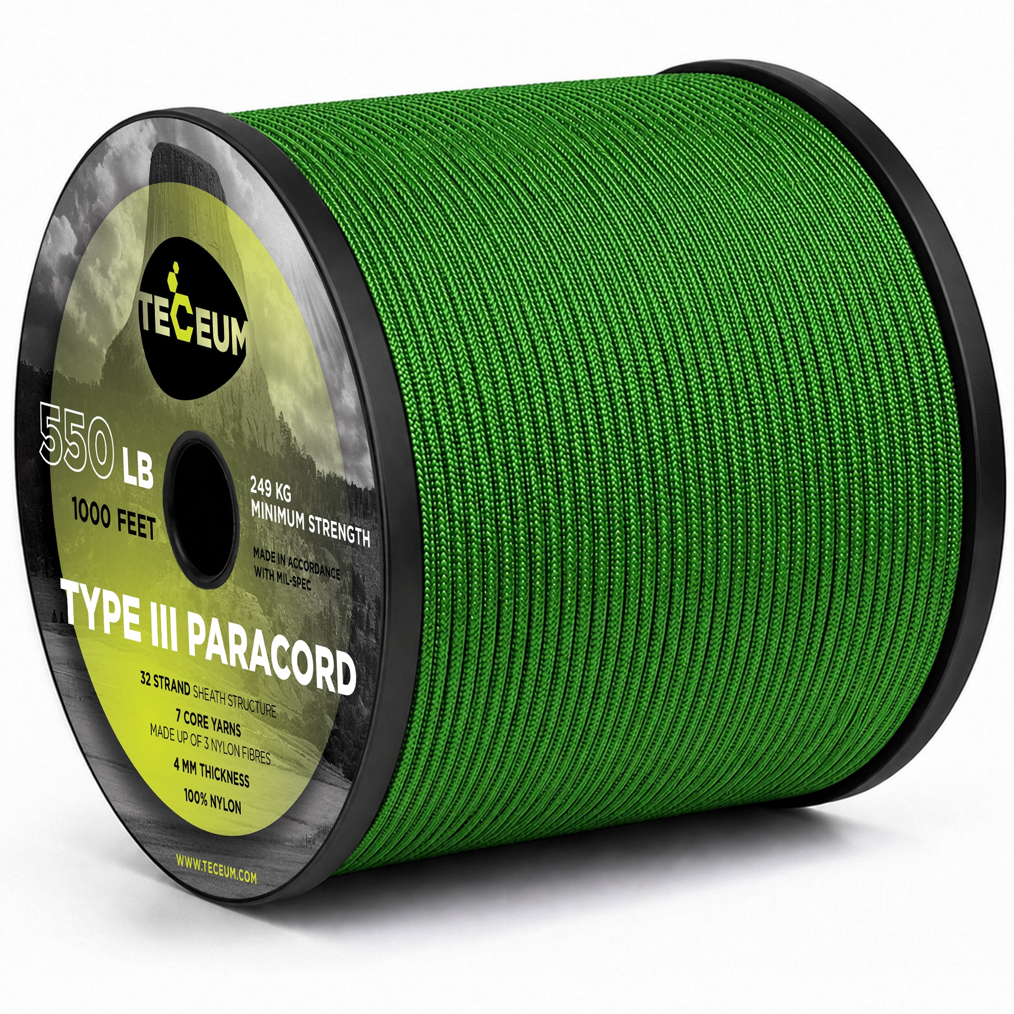Paracord III 550 Green – 1000 ft - image 1