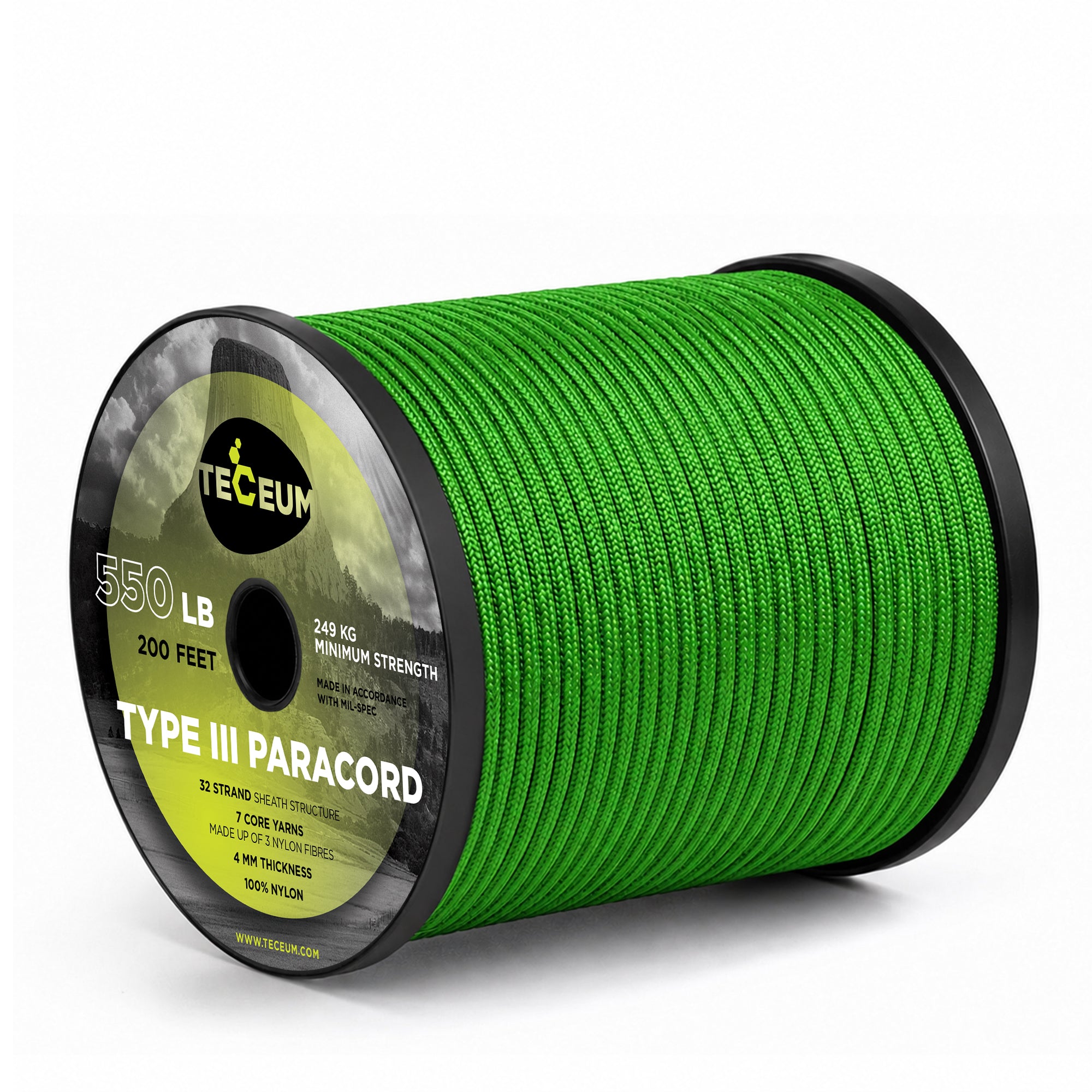 Paracord III 550 Green – 200 ft - image 1
