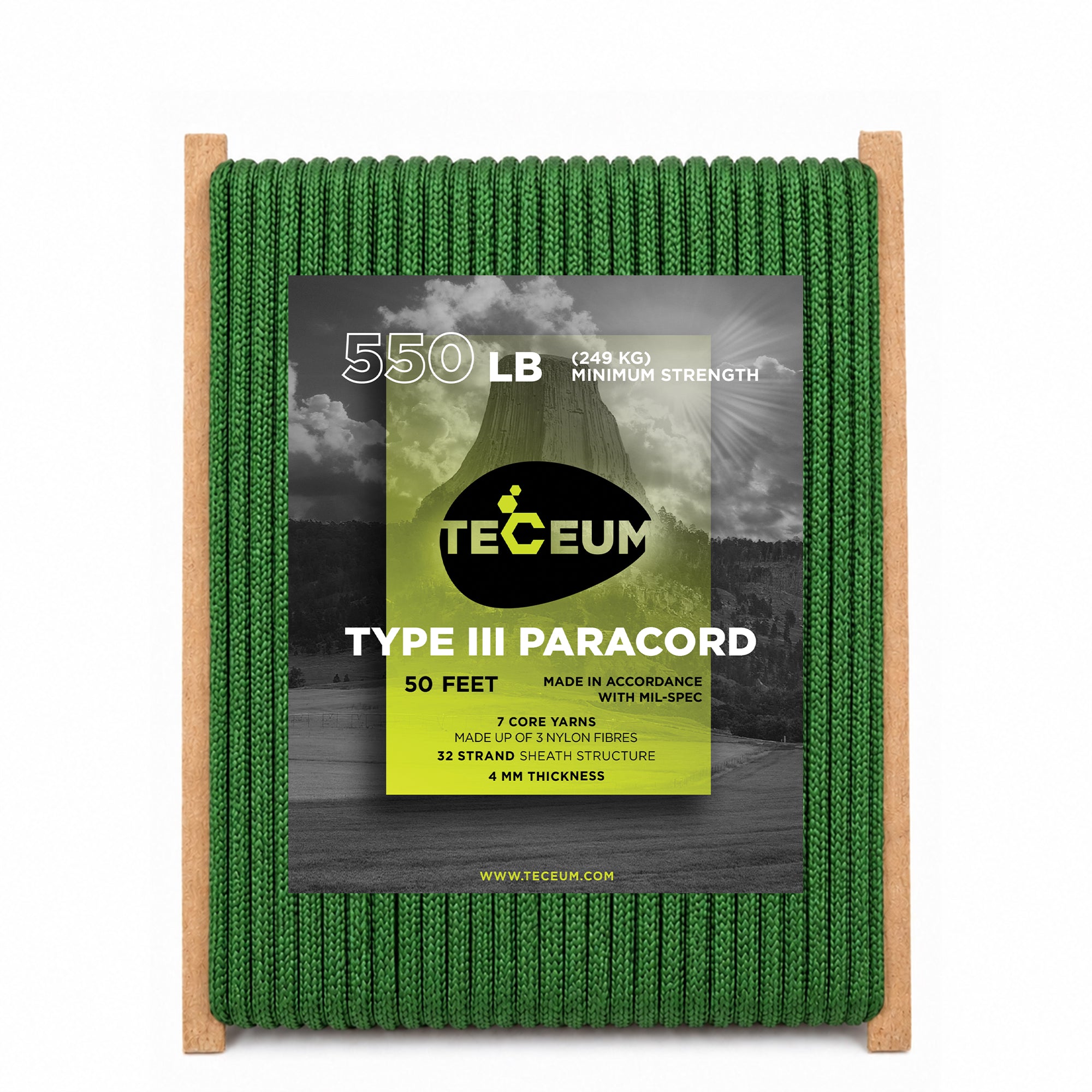 Paracord III 550 Green – 50 ft - image 1