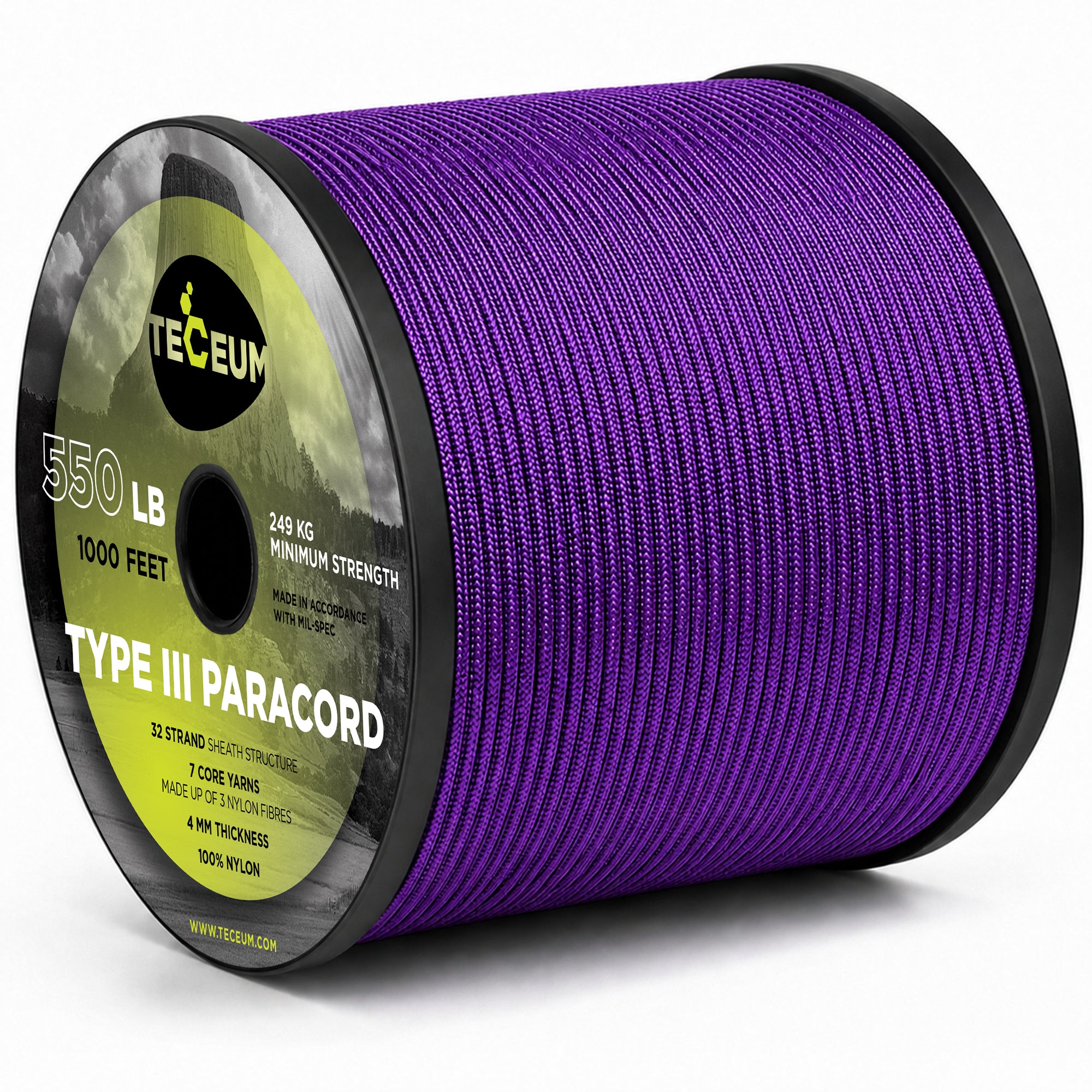 Paracord III 550 Purple – 1000 ft - image 1