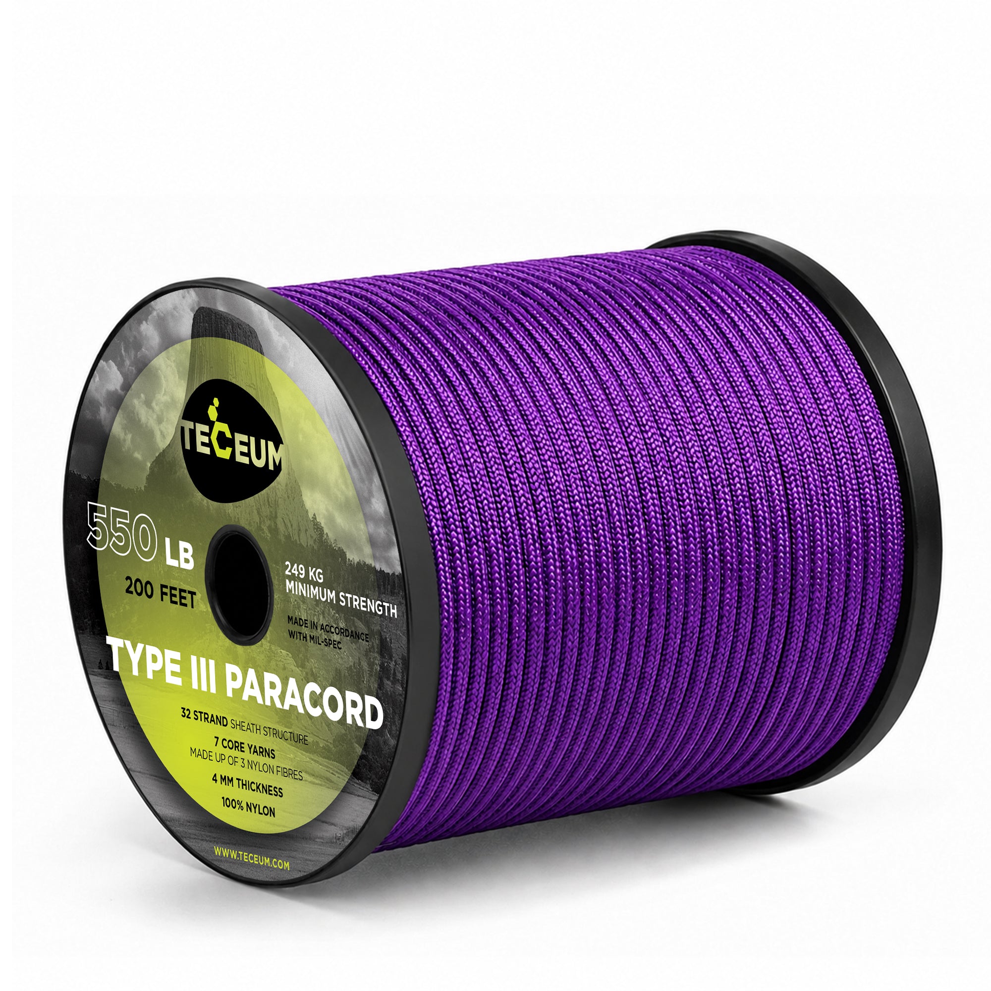 Paracord III 550 Purple – 200 ft - image 1