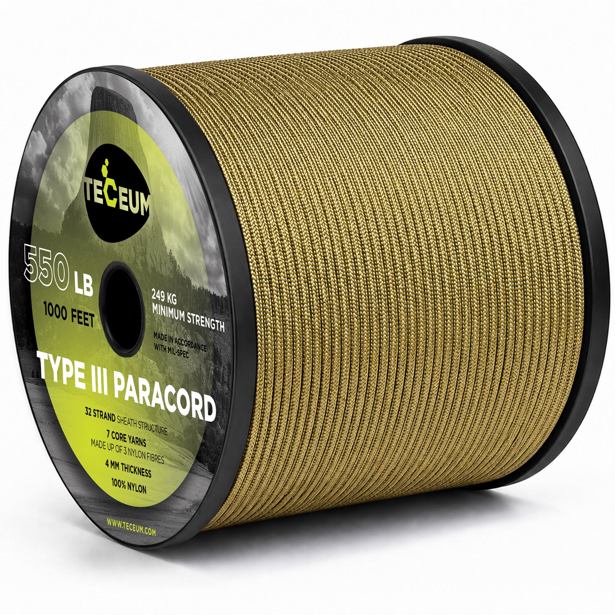 Paracord III 550 Golden Sand – 1000 ft - image 1
