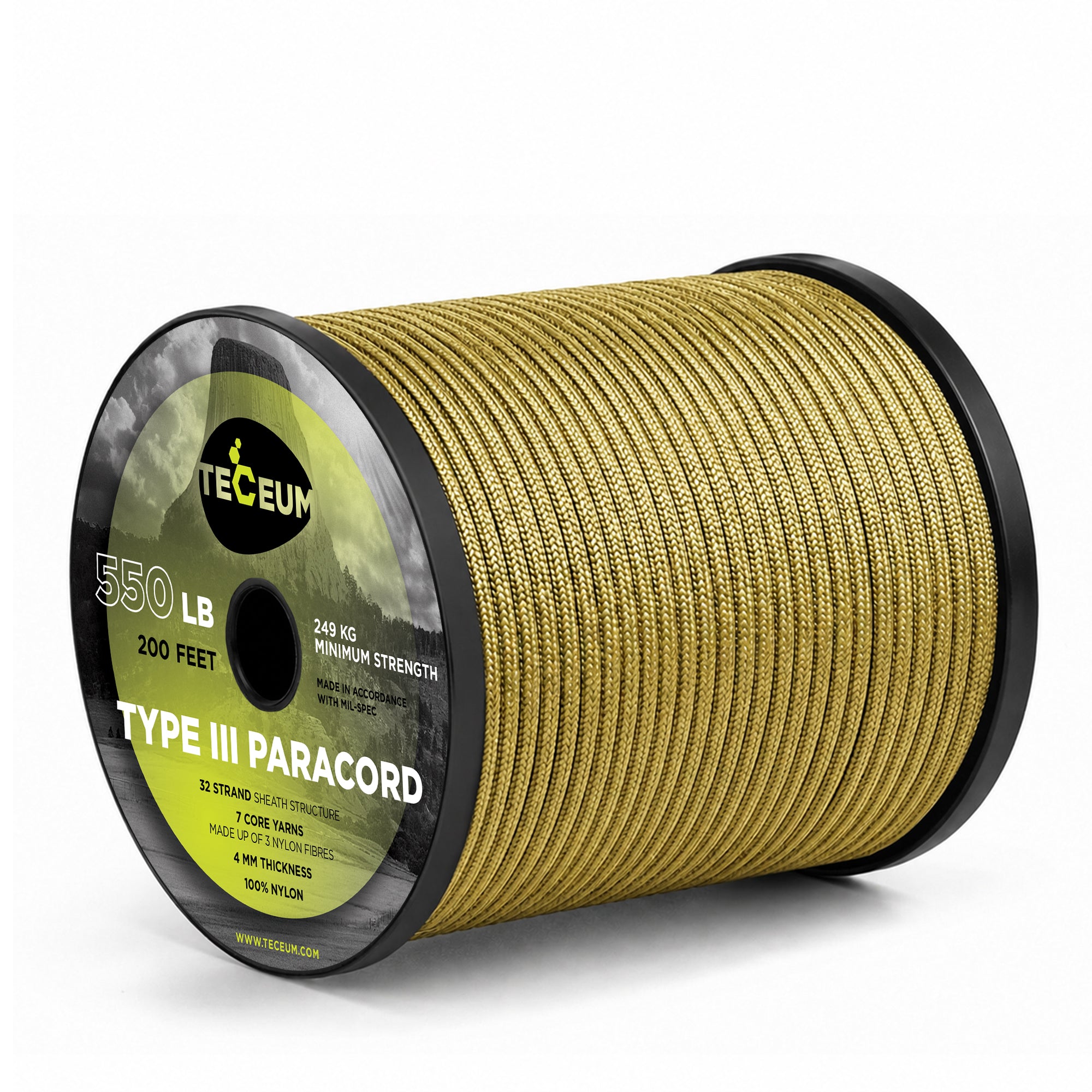 Paracord III 550 Golden Sand – 200 ft - image 1