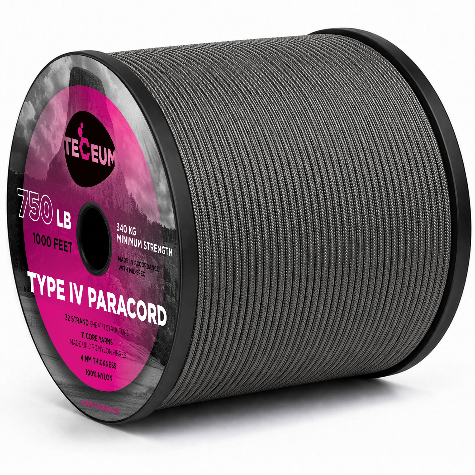 Paracord IV 750 Dark Grey – 1000 ft - image 1