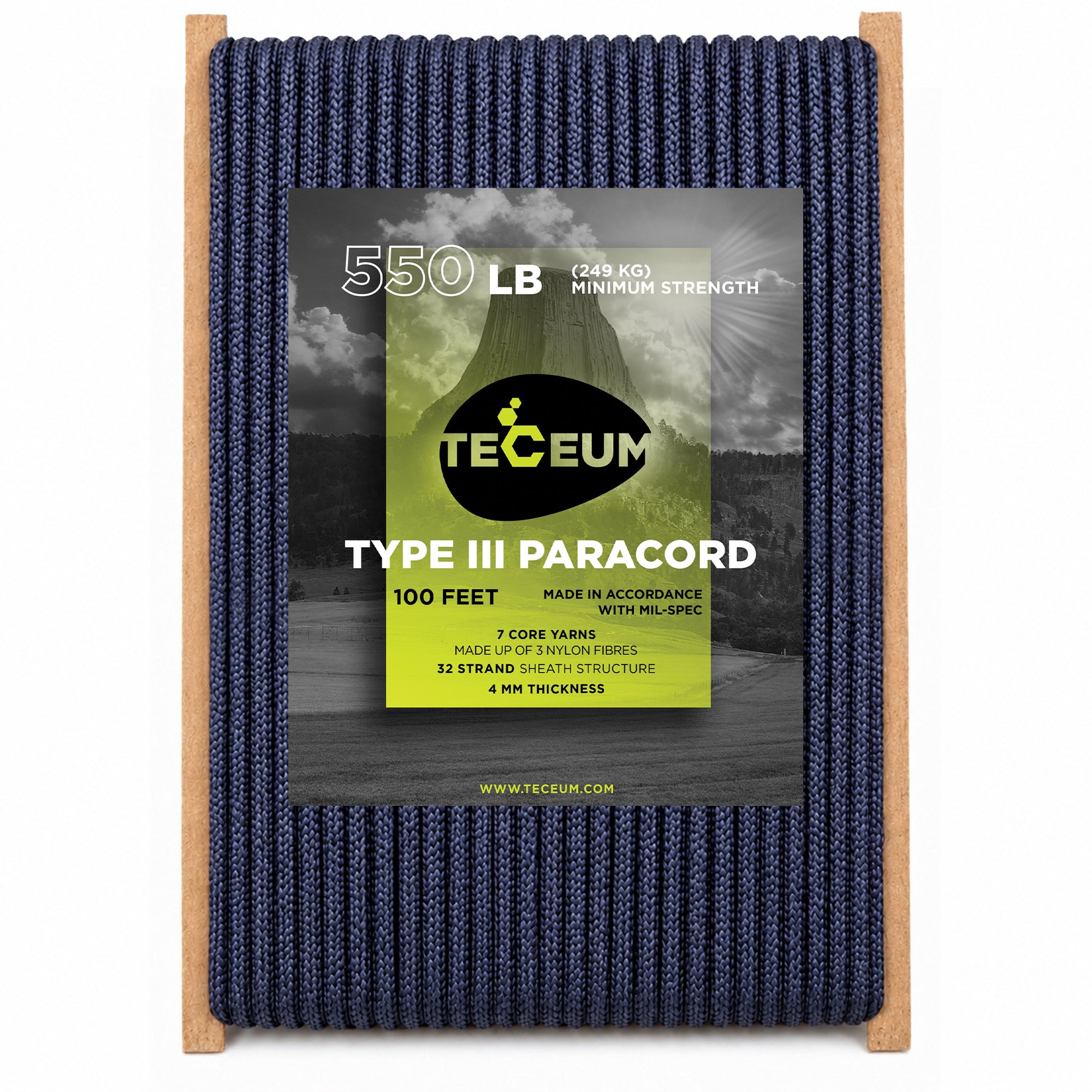 Paracord III 550 Navy Blue – 100 ft - image 1