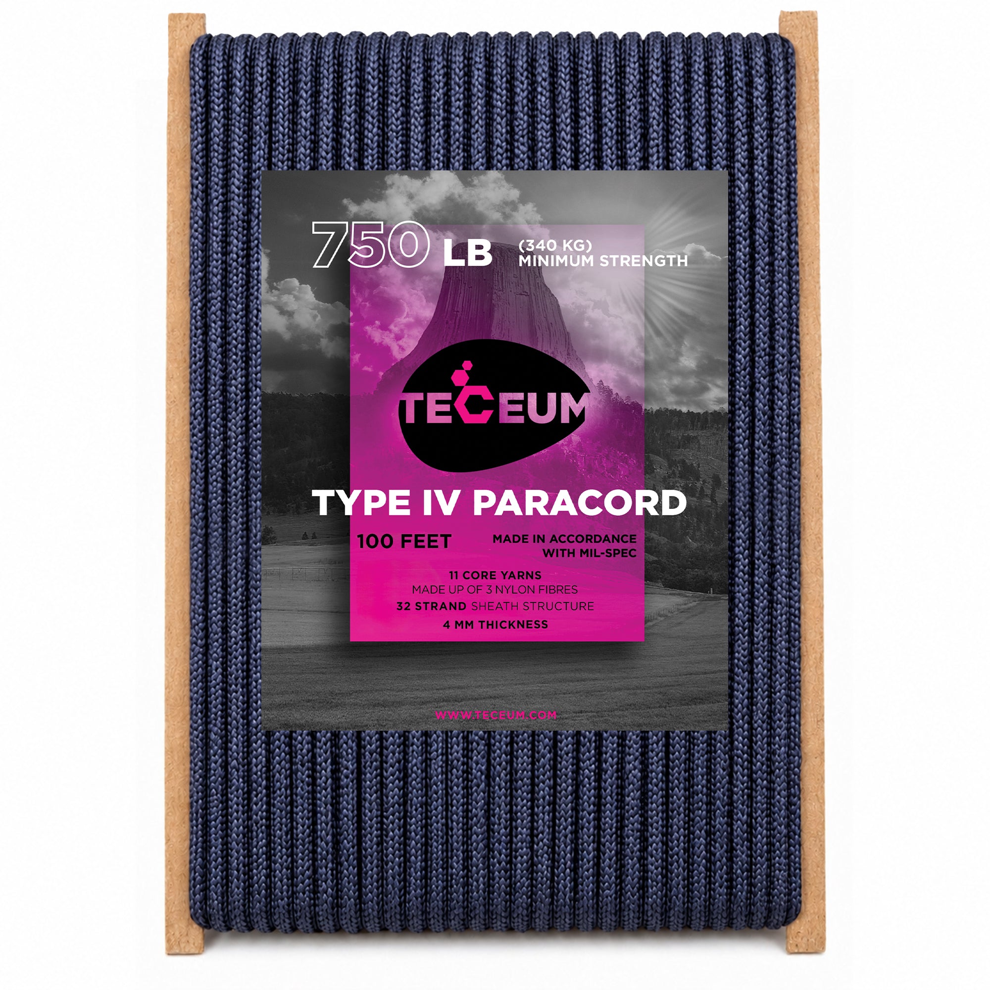 Paracord IV 750 Navy Blue – 100 ft - image 1