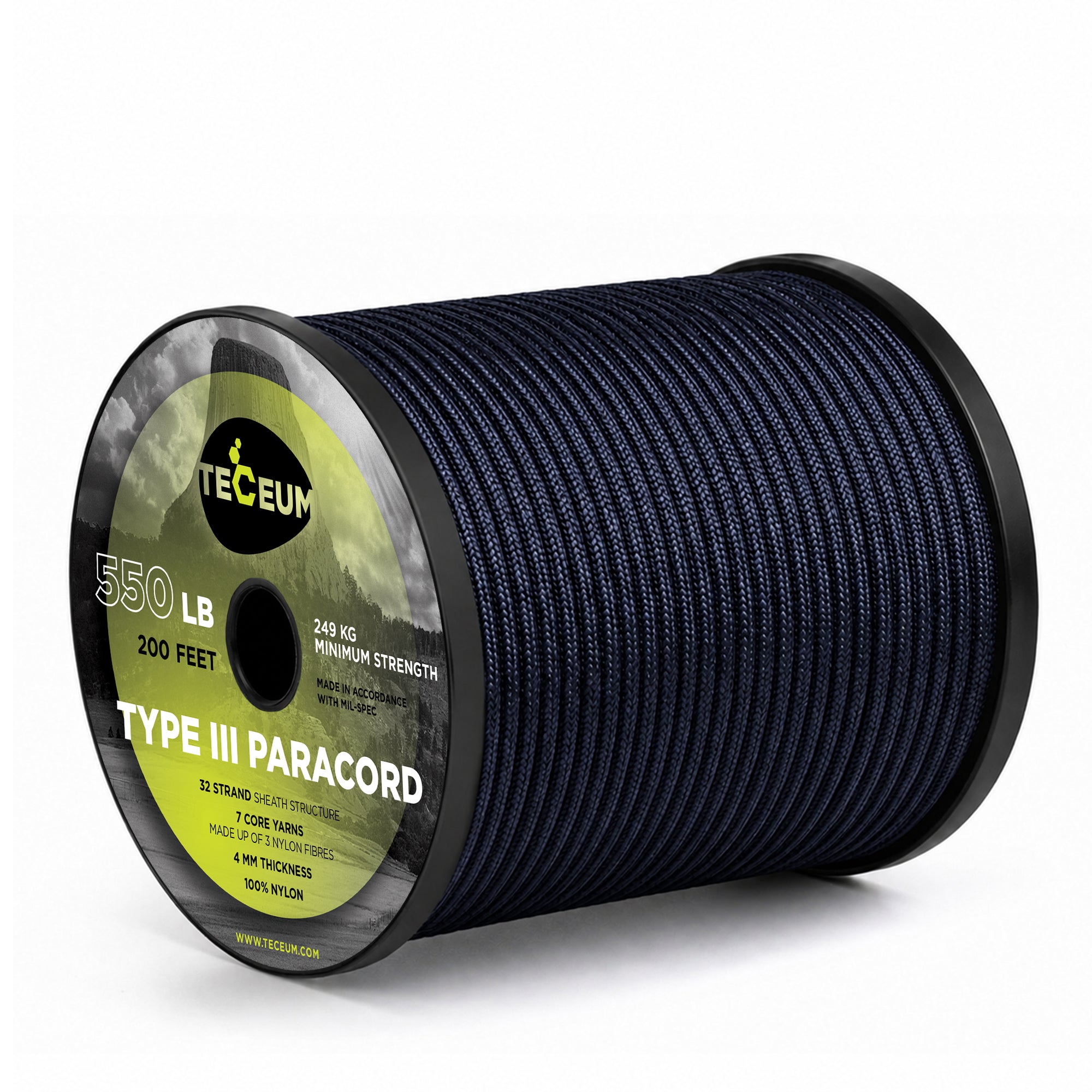 Paracord III 550 Navy Blue – 200 ft - image 1