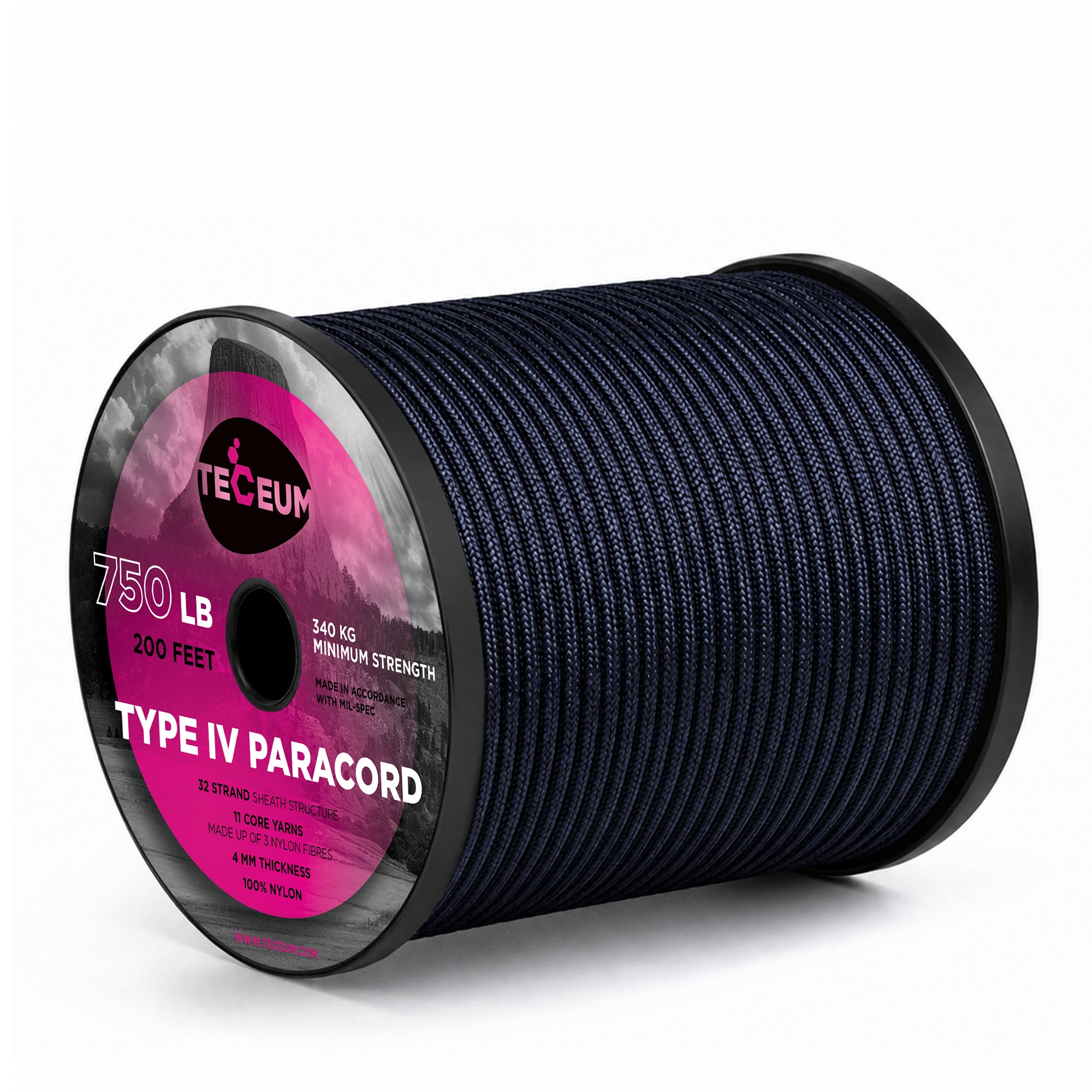 Paracord IV 750 Navy Blue – 200 ft - image 1
