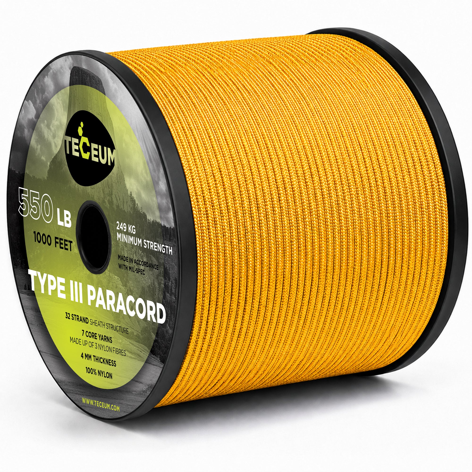 Paracord III 550 Orange – 1000 ft - image 1