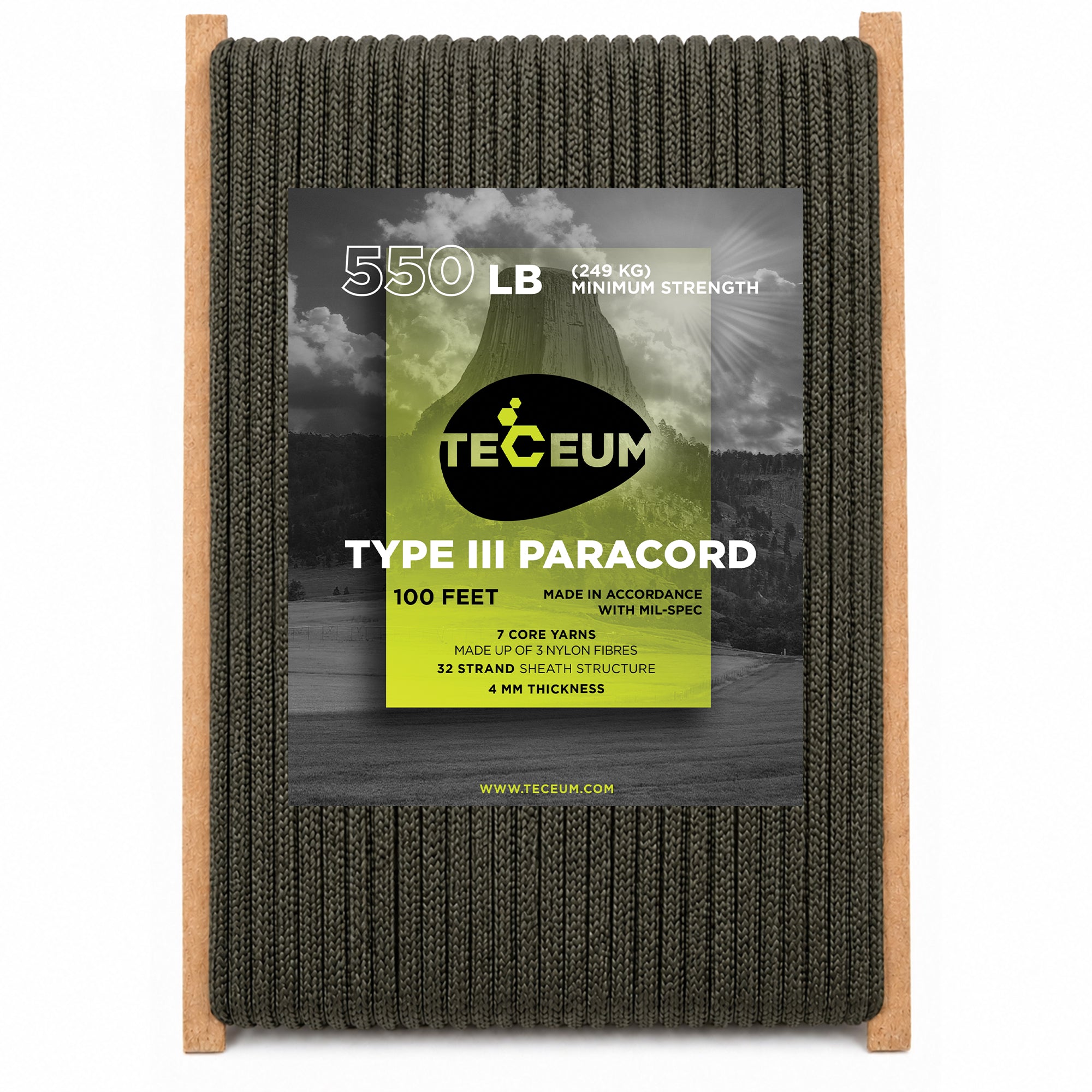 Paracord III 550 Gun Grey – 100 ft - image 1