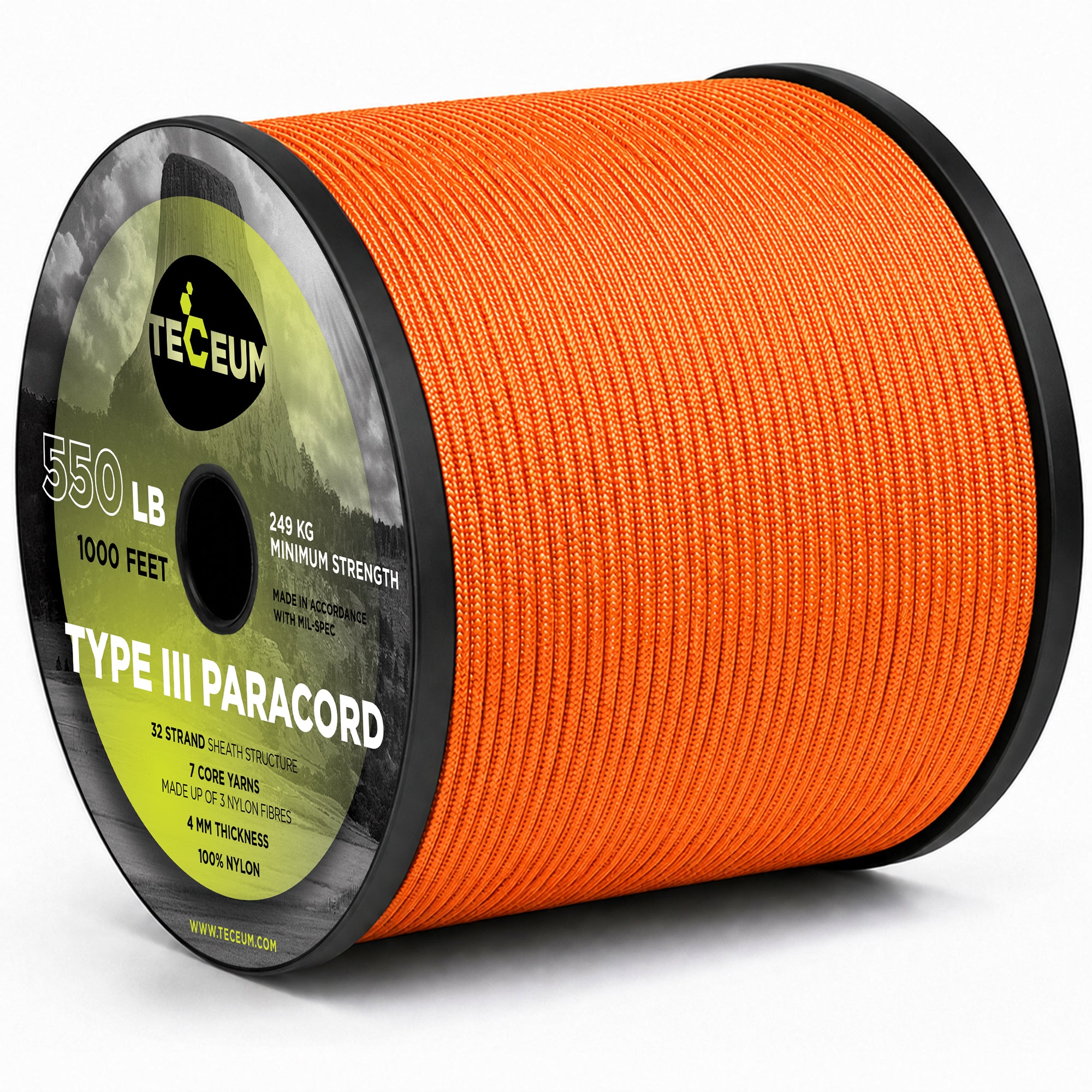 Paracord III 550 Apricot – 1000 ft - image 1