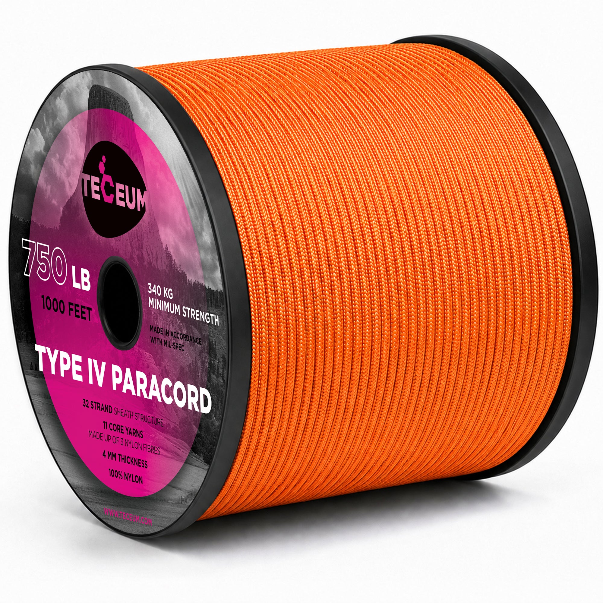 Paracord IV 750 Apricot – 1000 ft - image 1