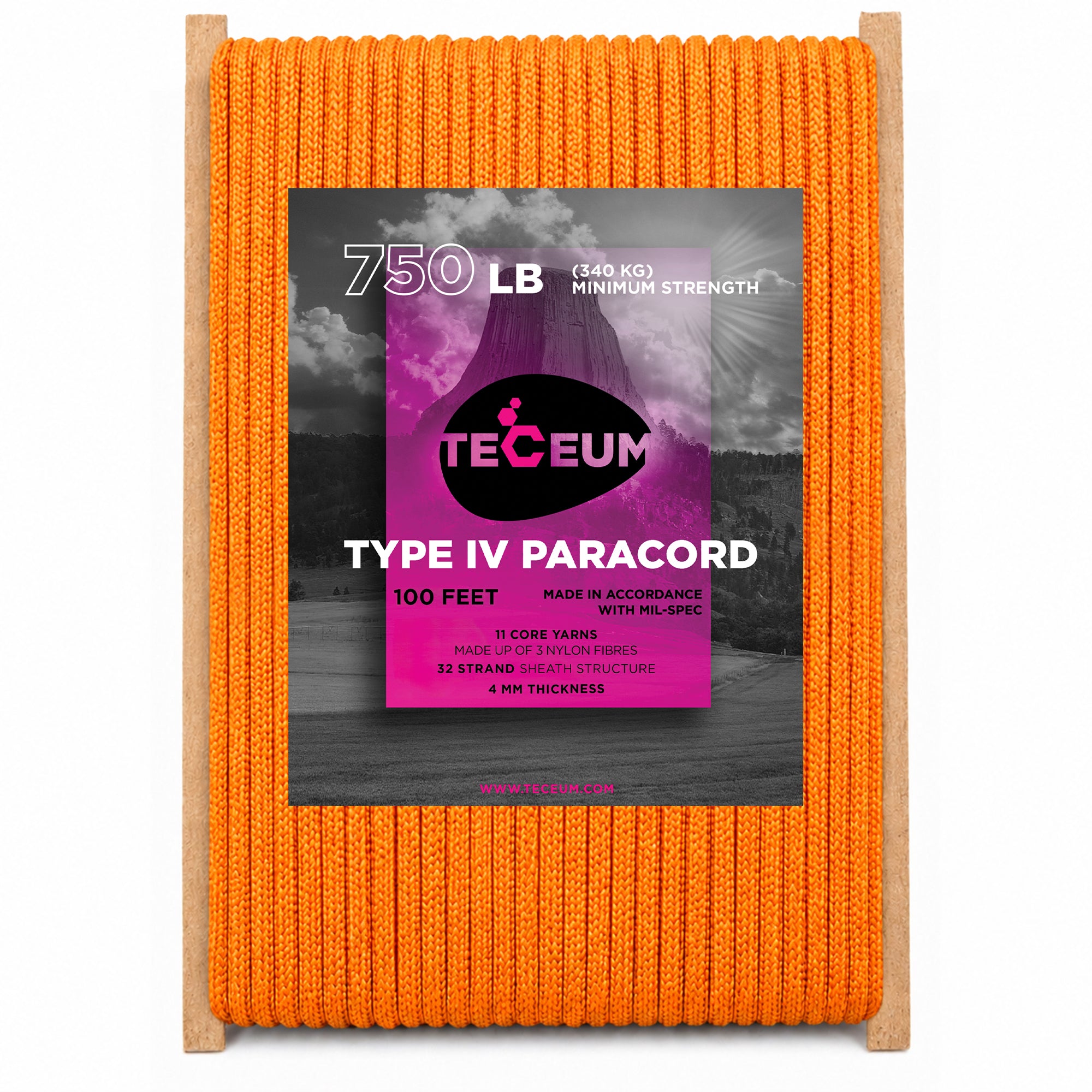 Paracord IV 750 Apricot – 100 ft - image 1