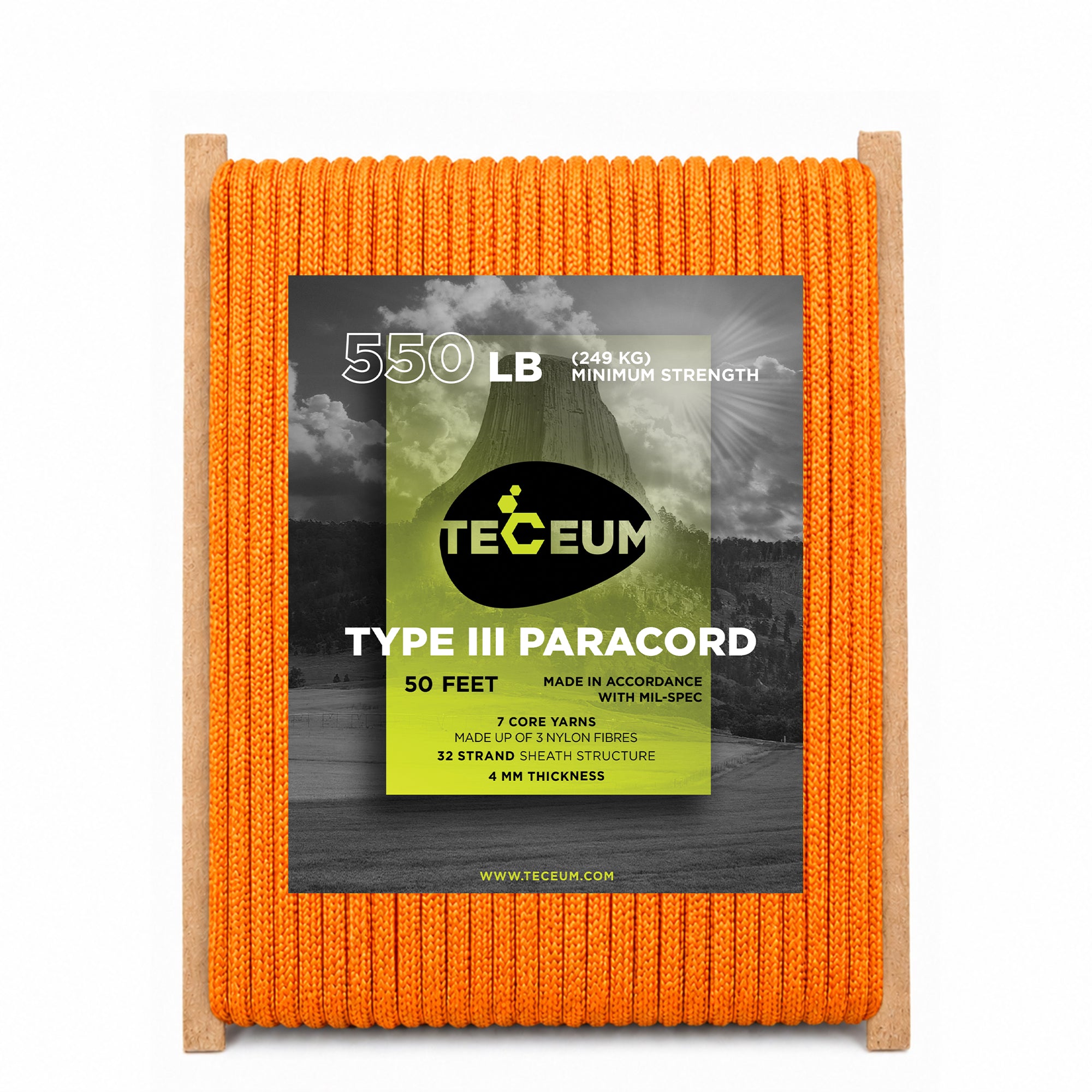 Paracord III 550 Apricot – 50 ft - image 1