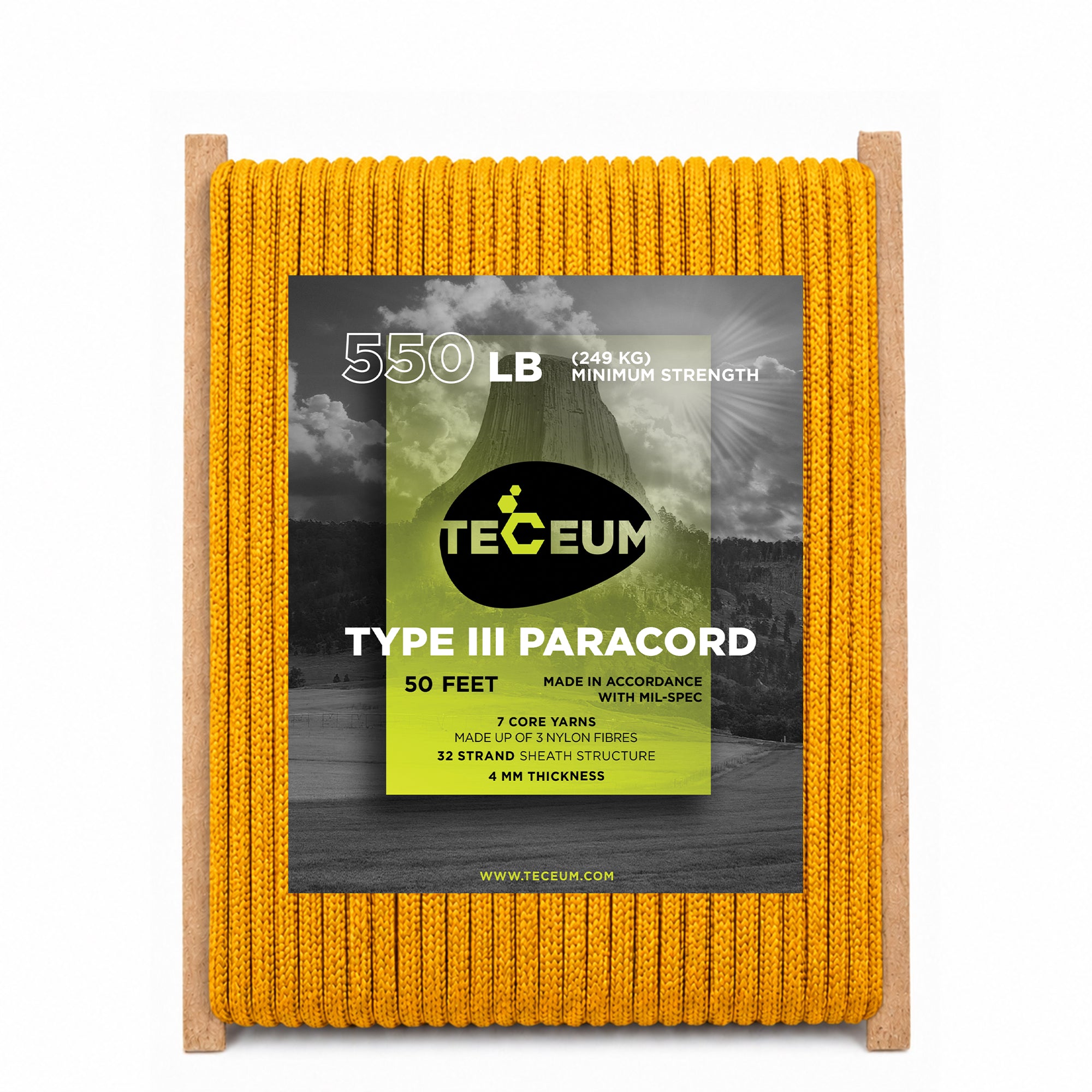 Paracord III 550 Honey Gold – 50 ft - image 1