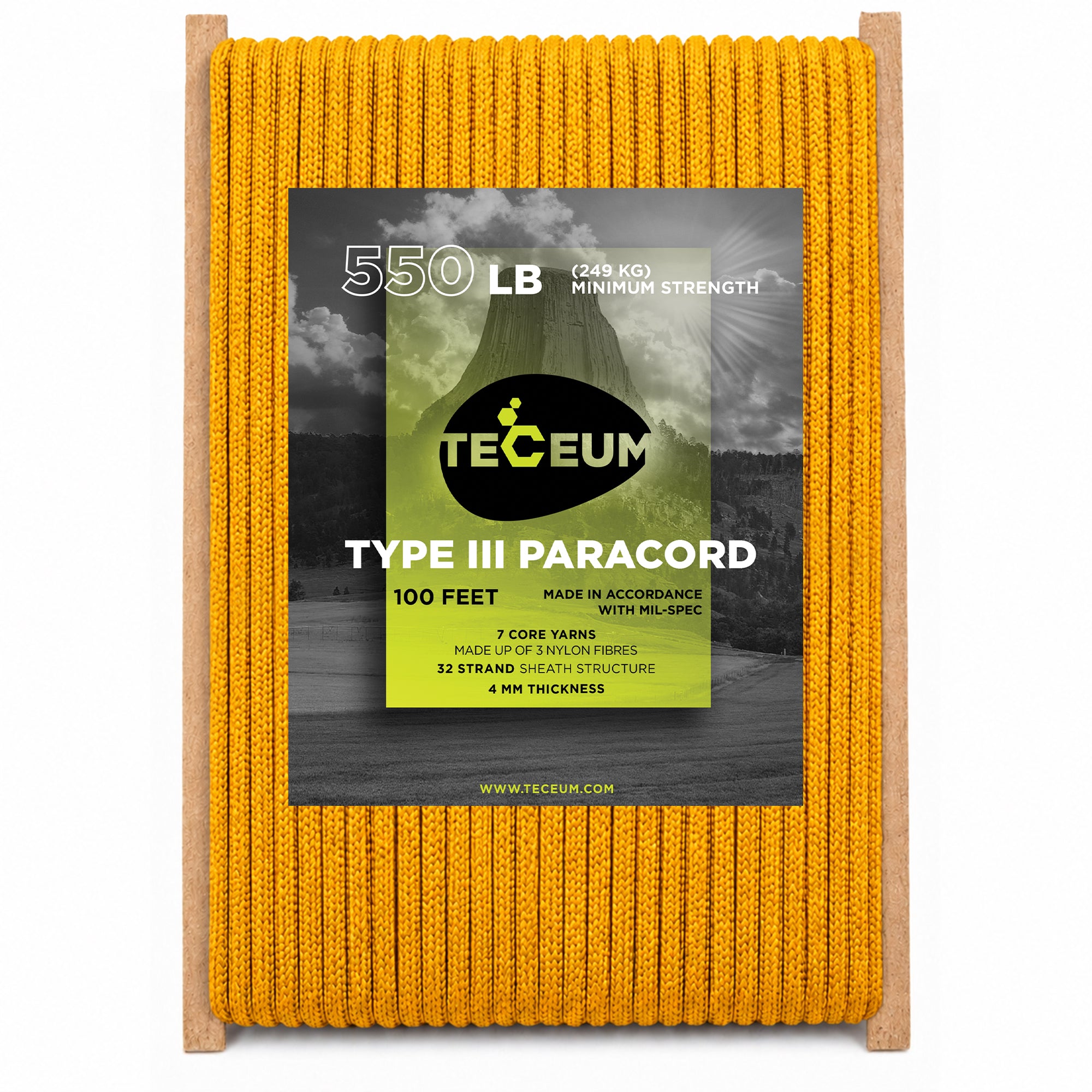 Paracord III 550 Honey Gold – 100 ft - image 1